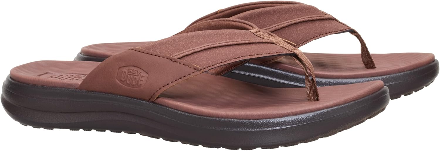 HEYDUDE Men's Finn Flip Sandal | Lightweight Easy On Style | Travel Ready Casual Flip Flops for Men