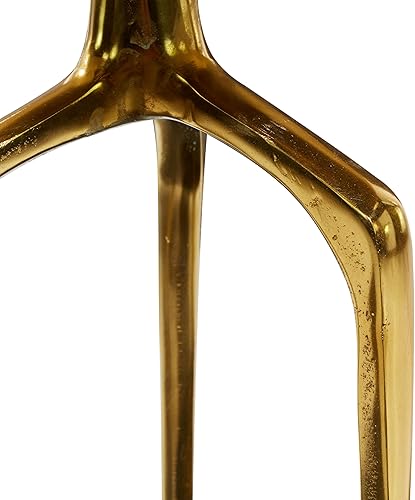 Miniatura 41 de Deco 79 Mesa auxiliar de metal de aluminio inspirada en la bandeja superior con 3 patas de trípode, mesa auxiliar de 16 x 16 x 25 pulgadas, color