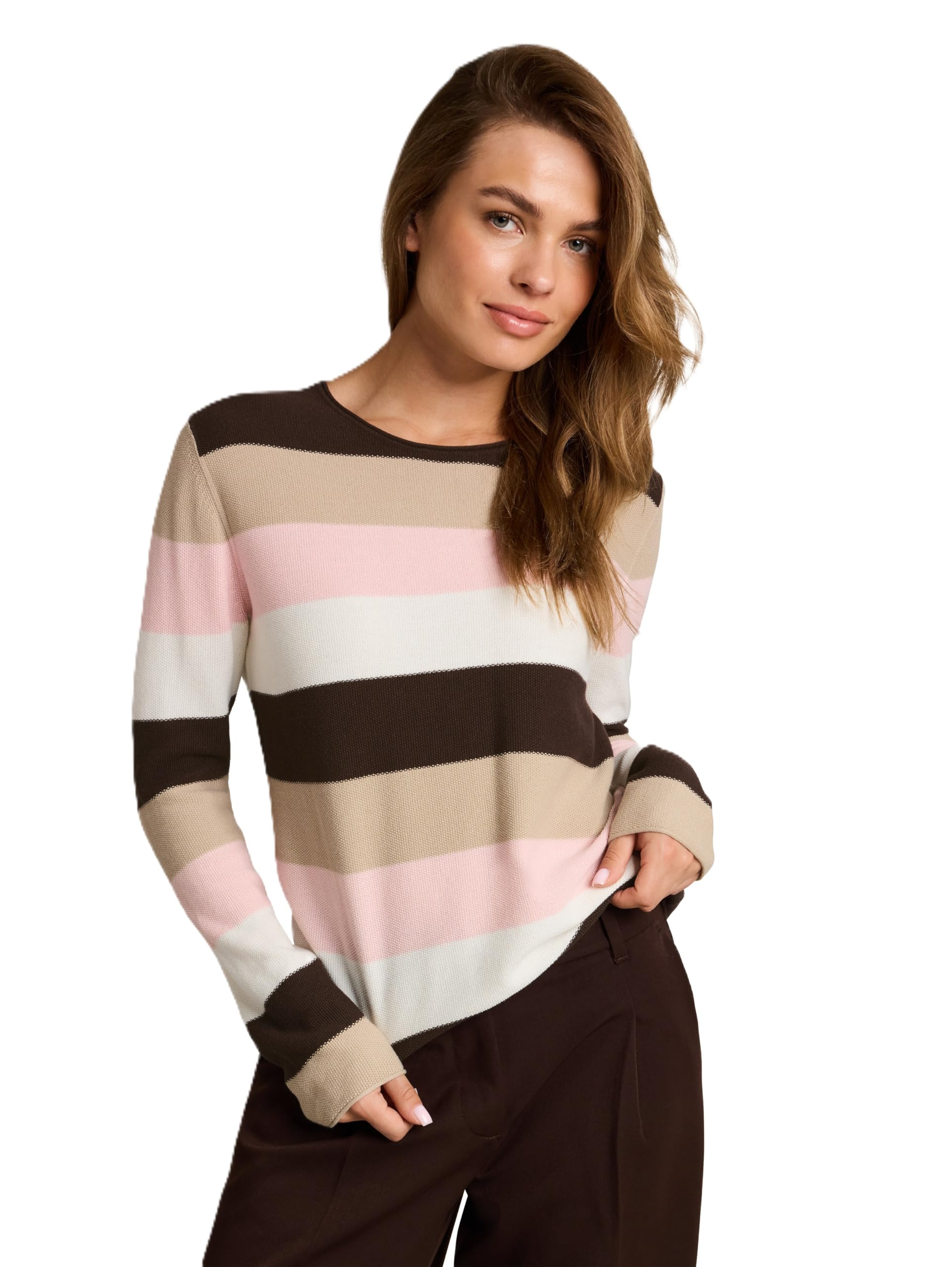 TOM TAILOR Damen Strickpullover mit Rundhalsausschnitt