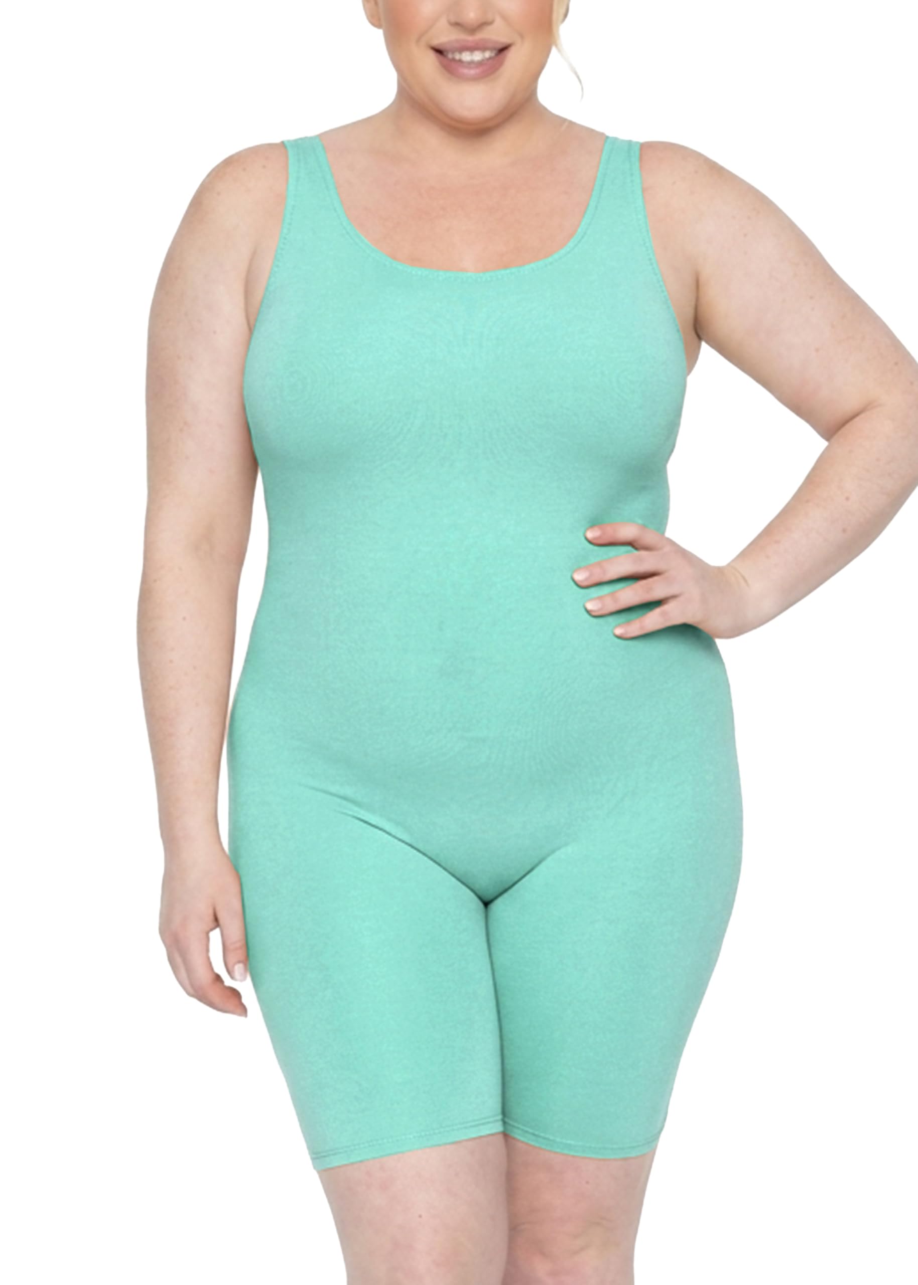 STRETCH IS COMFORT Women's Plus Size Teamwear Cotton Tank Unitard
