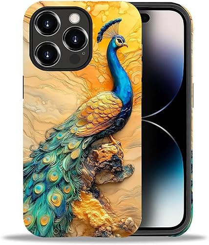 Miniatura 46 de DAIZAG Funda compatible con iPhone 11 Pro Max, hermosa carcasa rígida híbrida de plástico TPU con diseño de pájaro colorido + funda protectora de