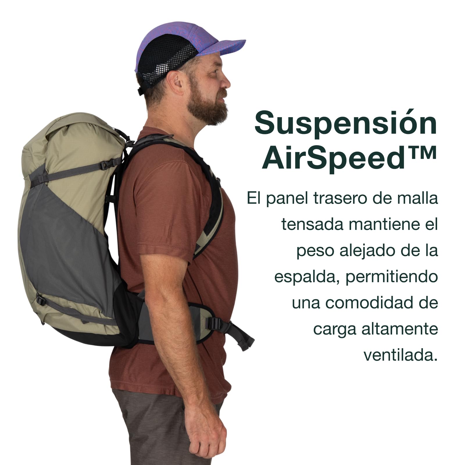 Osprey Hikelite Mochila de senderismo unisex, 32L, Graphite Purple