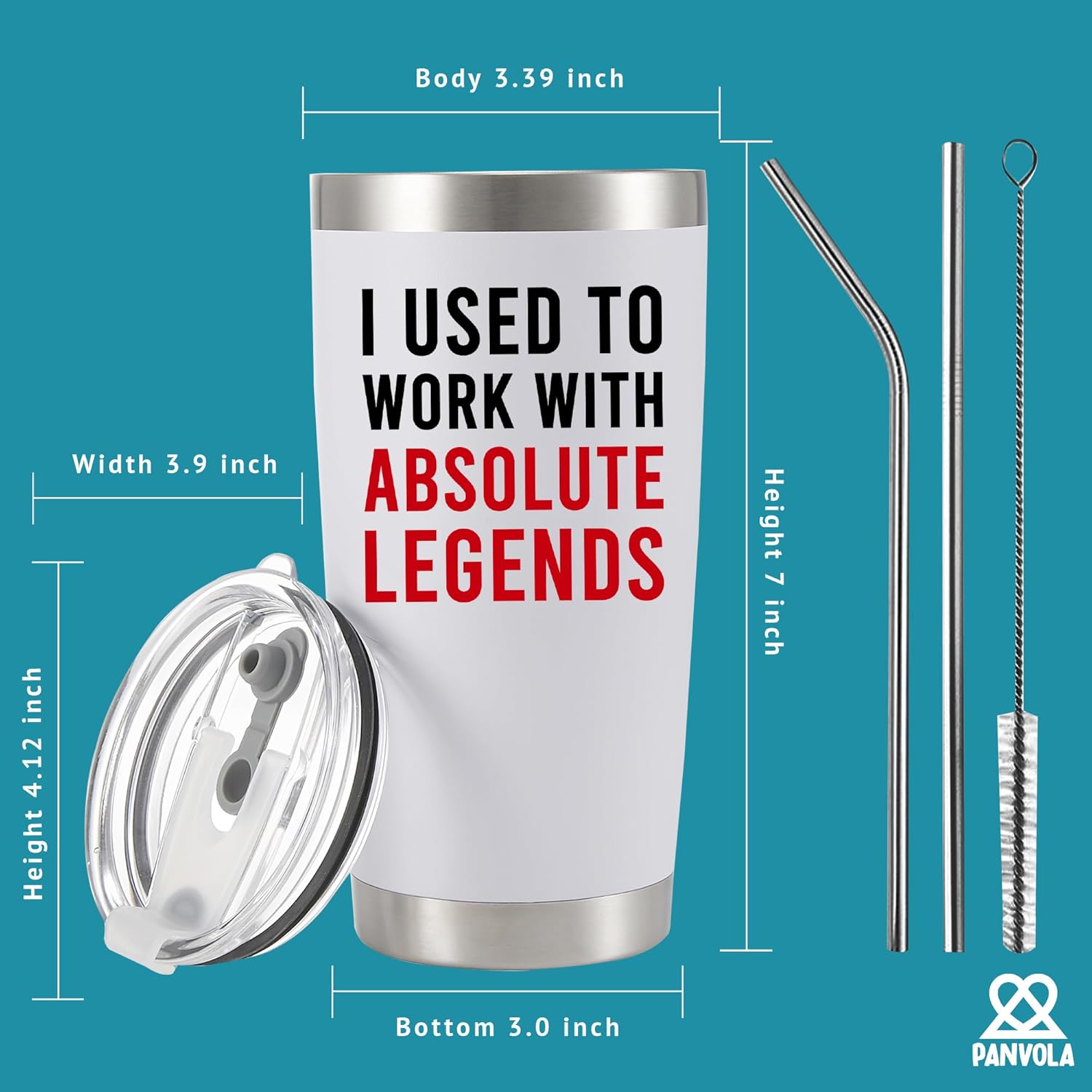 Panvola I Used To Work With Absolute Legend Vacuum Insulated Tumbler Farewell Going Away Gift For Coworker Retirement Gifts For Grandma Grandpa Dad Husband Office Stainless Steel (White, 20 Ounces) - Image 8