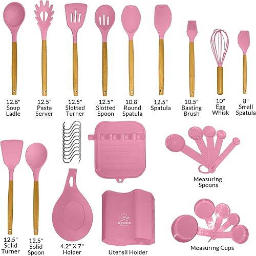 Miniatura 4 de Juego de utensilios de cocina de 33 piezas (rosa)