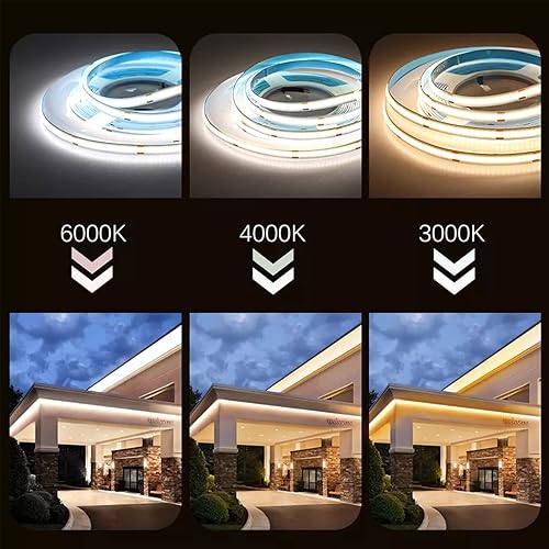 Miniatura 3 de Tira de luz LED COB USB, 1280 LED, regulable de 2000 K a 6000 K, 6.56 pies, 5 V, 32 W, iluminación LED para retroiluminación de TV, CRI85+, cinta