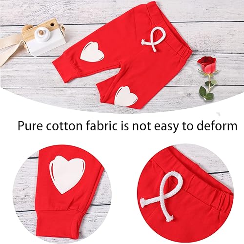 Miniatura 4 de Baby Boy Valentines Day OutfitNew Round Neck Newborn My 1st Valentine Day Long Sleeved Letter Top+pants+Hat 3Pcs Set