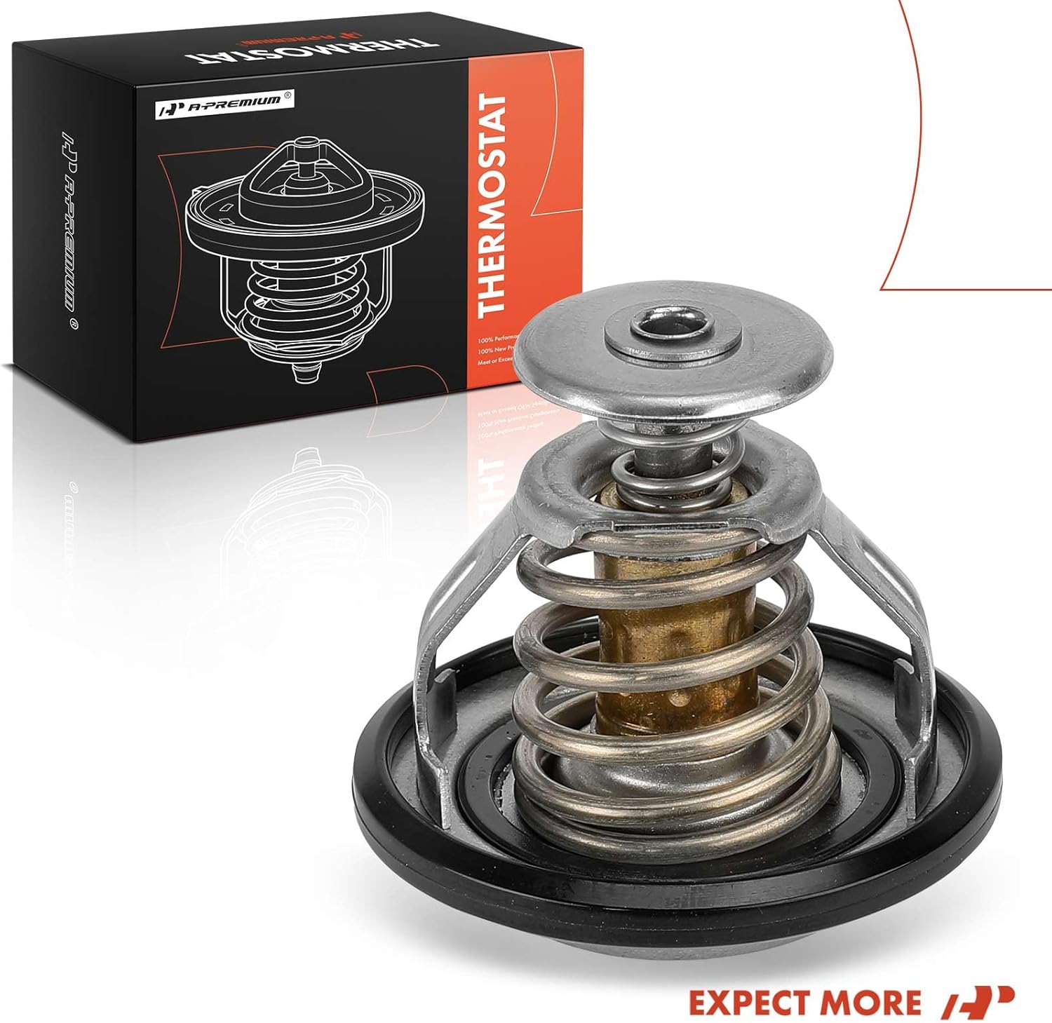 A-Premium Engine Coolant Thermostat with Seal Compatible with Toyota, Ford, Mitsubishi, Lexus, Scion, Pontiac, Dodge & Eagle Models - Camry, RAV4, Taurus, Outlander, ES250, tC, Vibe, Colt, Summit