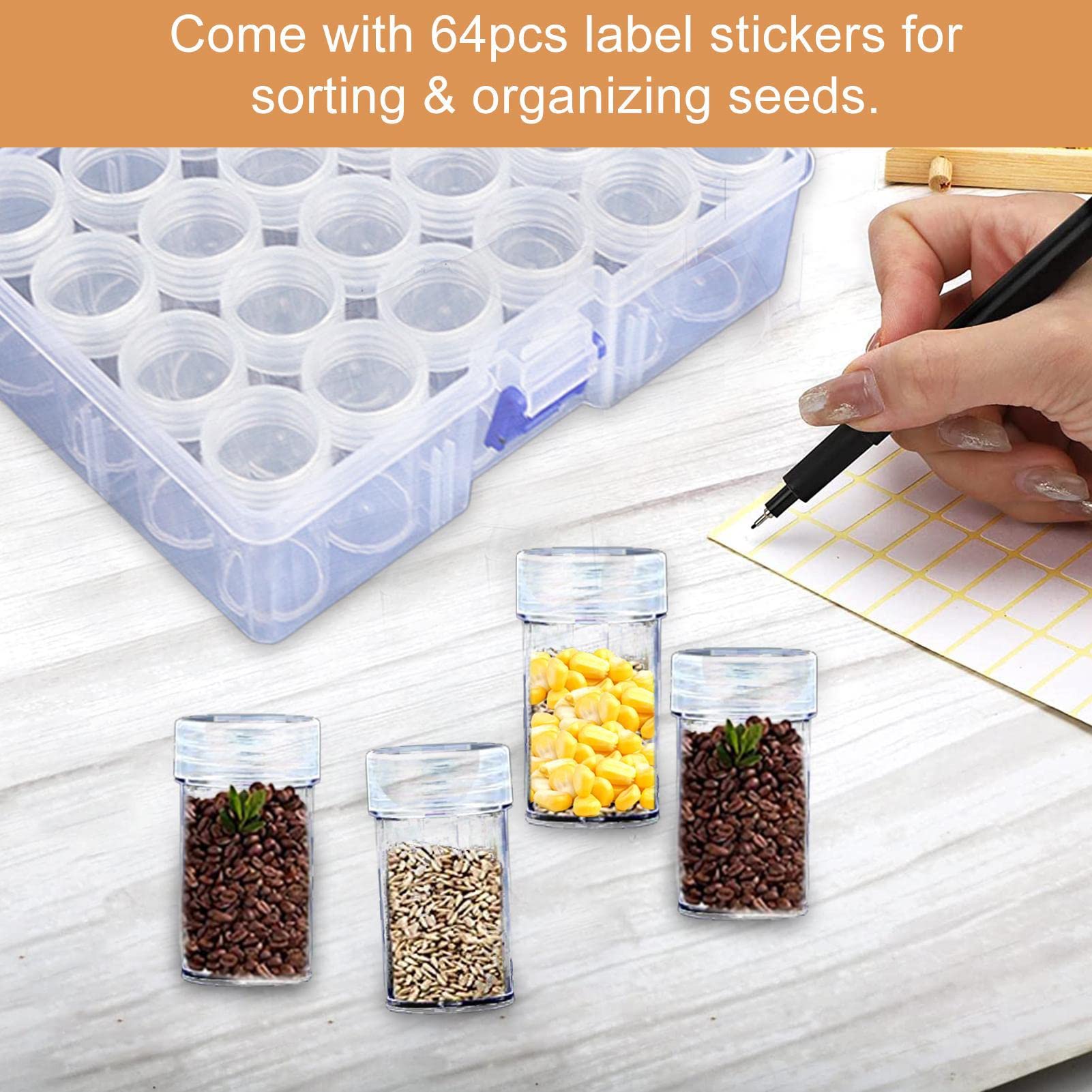 Amazon.co.jp: 種子収納ボックス,蓋付き60/24スロットクリアシード