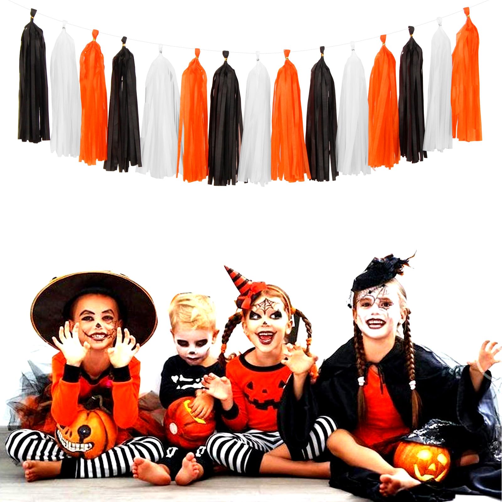 Amazon.com: Black-White Orange Halloween Party-Decorations Tassel