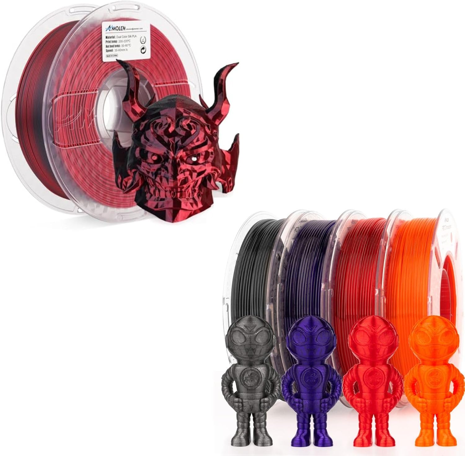 AMOLEN 3D Printer Filament 1.75mm Variety Bundle