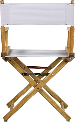 Miniatura 3 de Casual Home - Silla de director de 18.0 in, marco natural con lona blanco