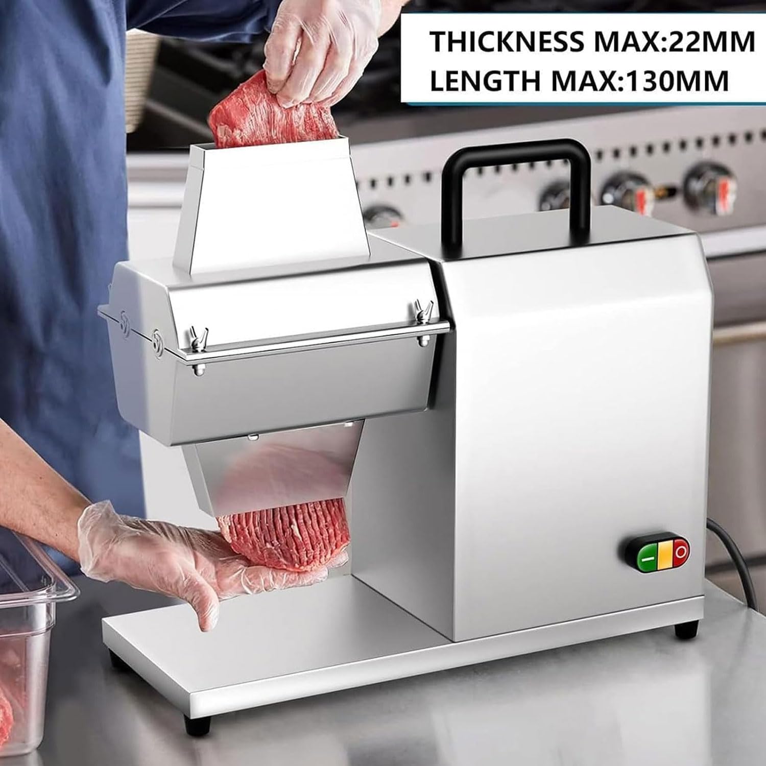 Elektrischer Fleischklopfer aus Edelstahl für Rind, Truthahn, Huhn, Schweinefleisch, Fisch – hohe Effizienz bis zu, Messergeschwindigkeit