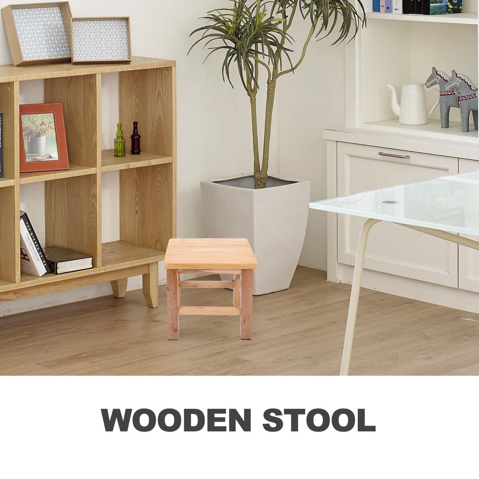 Toddmomy Taburete de Madera para Niños Pequeños, Antideslizante, 25cm