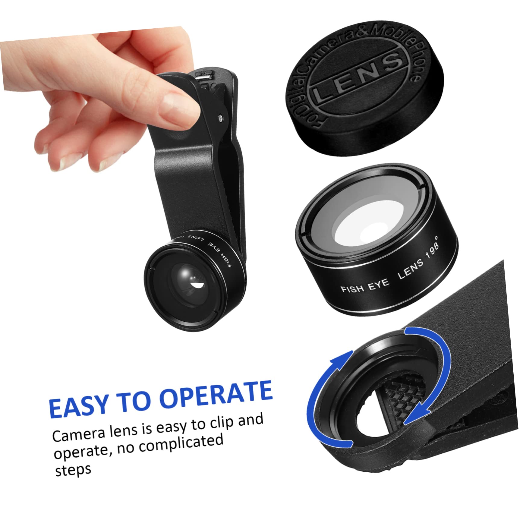 UKCOCO 2juegos Kit De Lentes para Teléfonos Móviles Filtros Cpl Ojo De Macro y Teleobjetivo Compatible La Mayoría De Smartphones Total Diseño Funcional y Portátil para Fotografía De