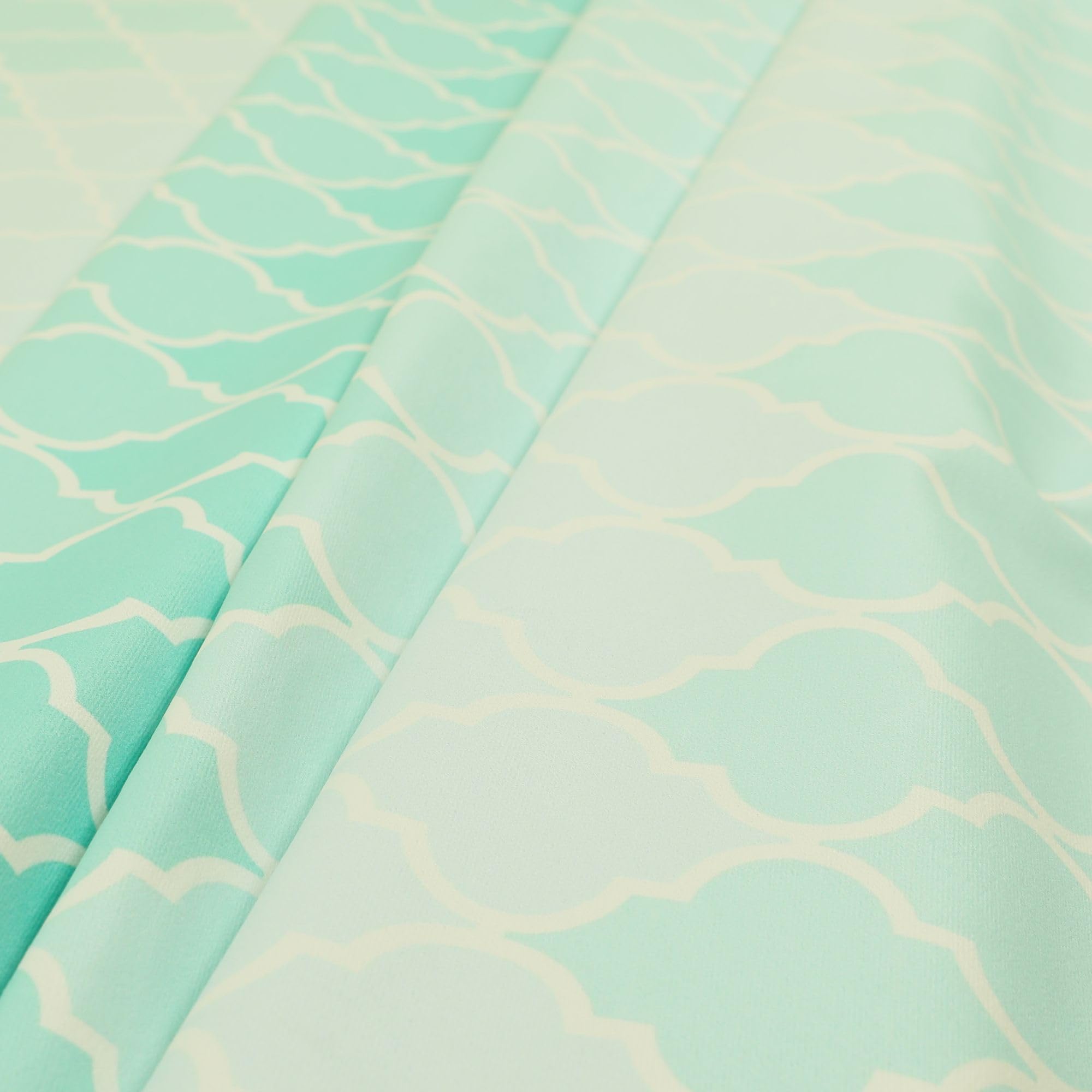 Redbrick Mill Fabrics Flame Retardant Modern Printed Velvet Uniform Geometric Aqua Teal Pattern Upholstery Fabric (Per Metre) โ image 1