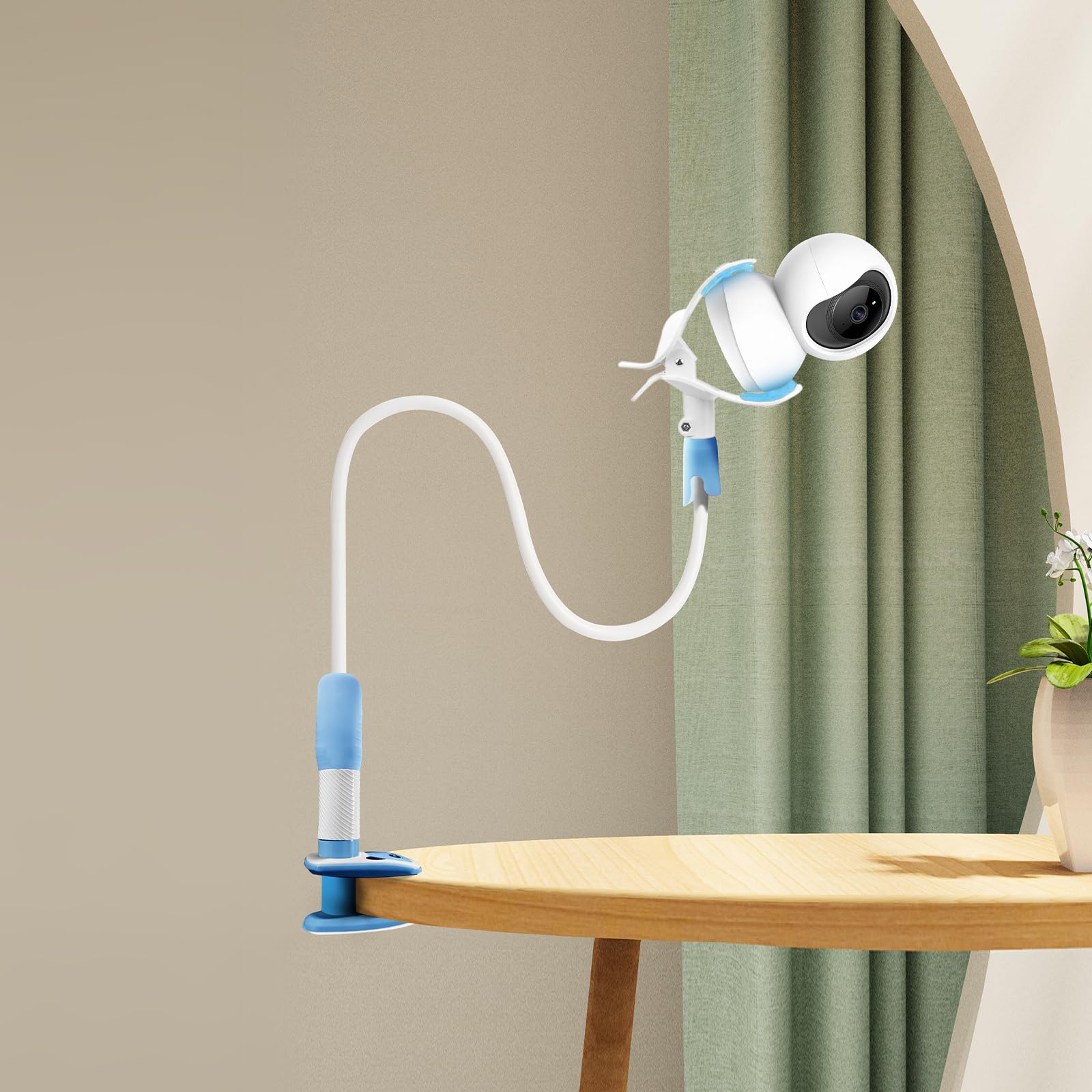 Universal Holder for GHB Baby Monitor,Flexible Baby Camera Mount Bracket for HelloBaby Monitor,Accessories Stand for VTech/Momcozy/Boifun/Babystar/ieGeek/Jeeber/Philips Video Camera,Mobile Phone Clip