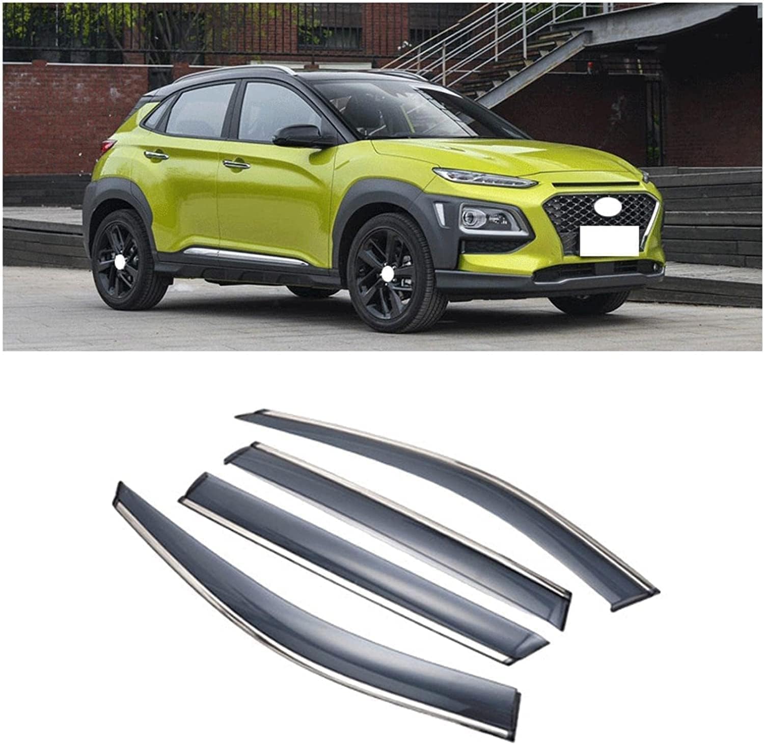 PANXUC Car Wind Deflectors for Hyundai Encino 2018-2020, Side Window Wind Rain Deflector Window Visor Sun Rain Guard Smoke Guards