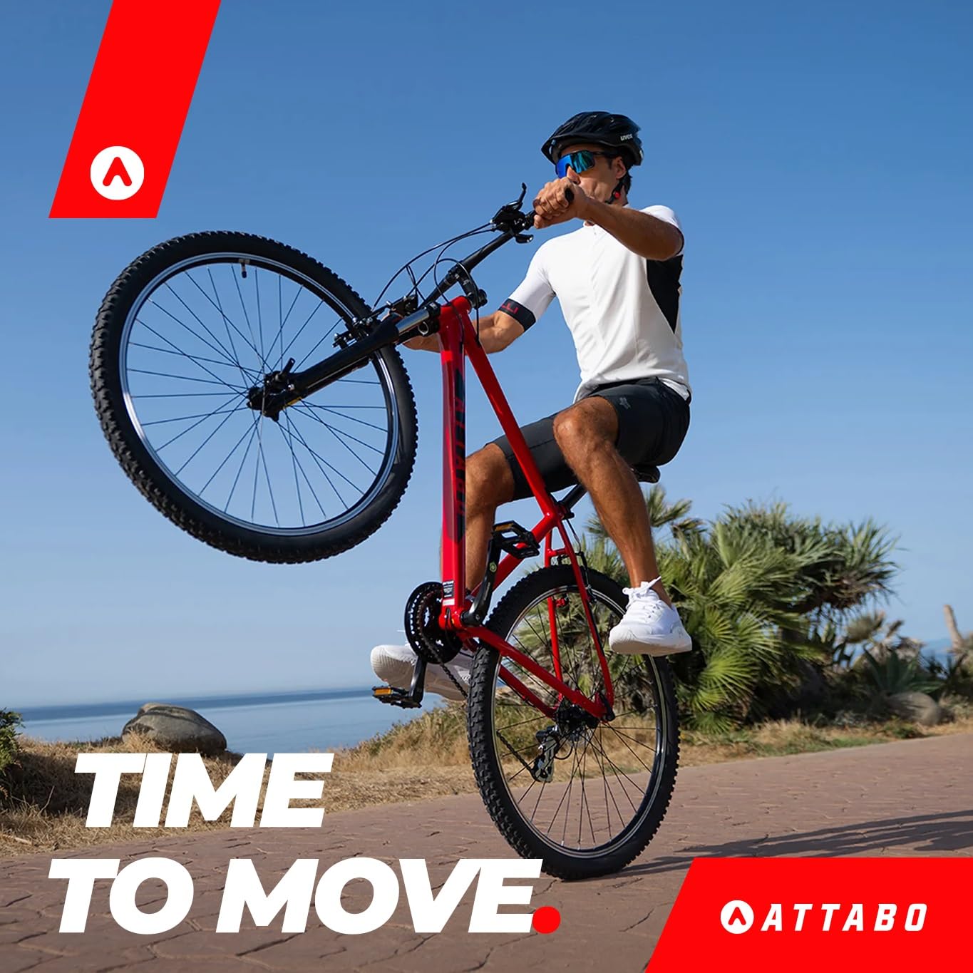 ATTABO Bicicletta da Uomo ALPE 1.0 Mountain Bike con Telaio in Alluminio Manubrio ergonomico da 17|19|21" Bici Uomo con Ruote da 29" Sella Regolabile Deragliatore a 21 velocità Colore Blu|Rosso