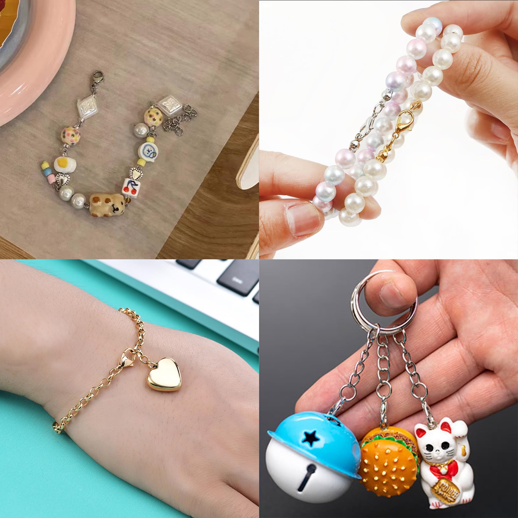 Chiusure A Moschettone E Anellini Per Gioielli Fai Da Te - 120+160 Pezzi, Oro E Argento - Foto 12