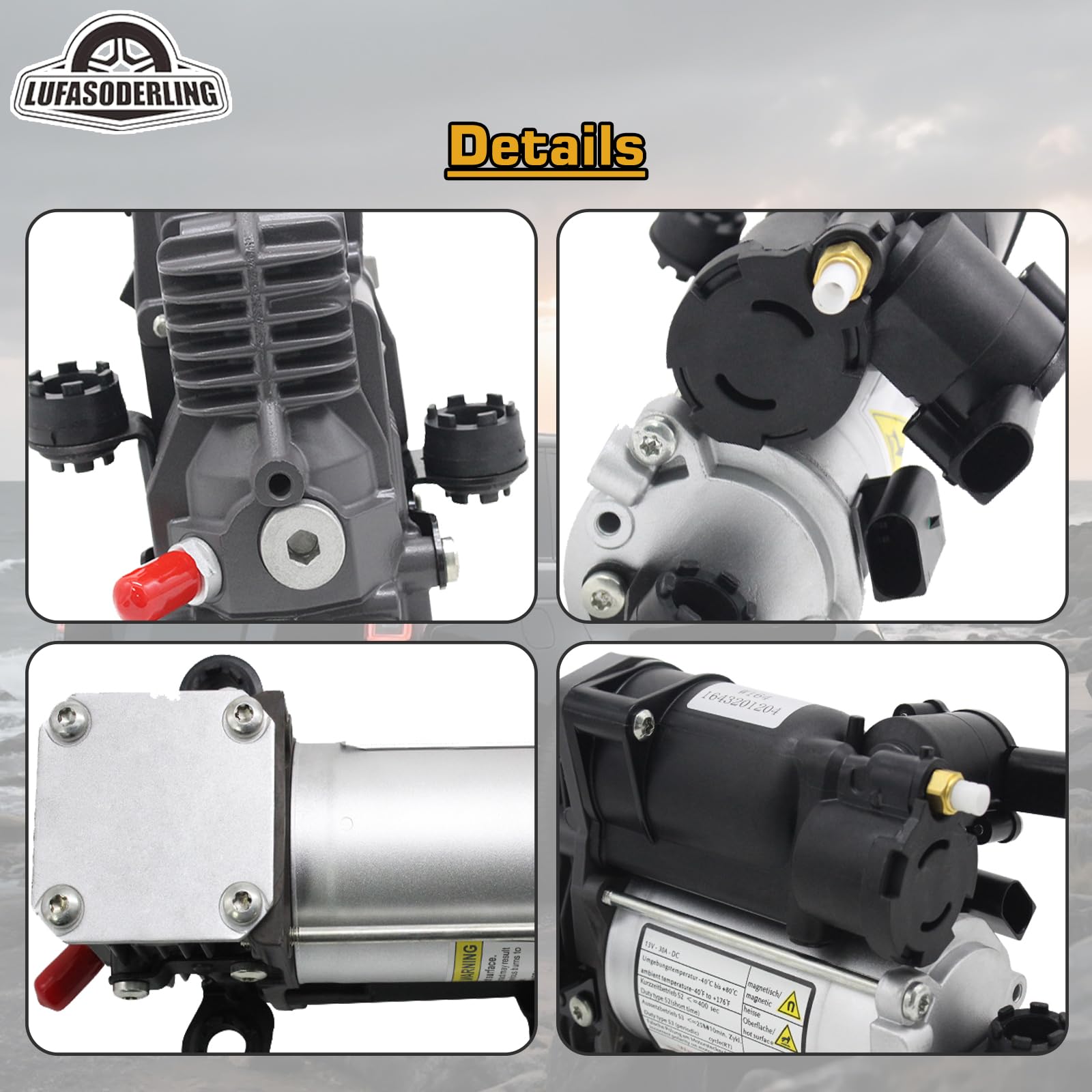 Compressore per Sospensioni Pneumatiche Compatibile con Mercedes-Benz W221 W166 ML250 ML350 ML400 ML500 ML550 ML63 AMG X166 GL350 GL450 GL500 GL63 AMG 2213200304 2213201704