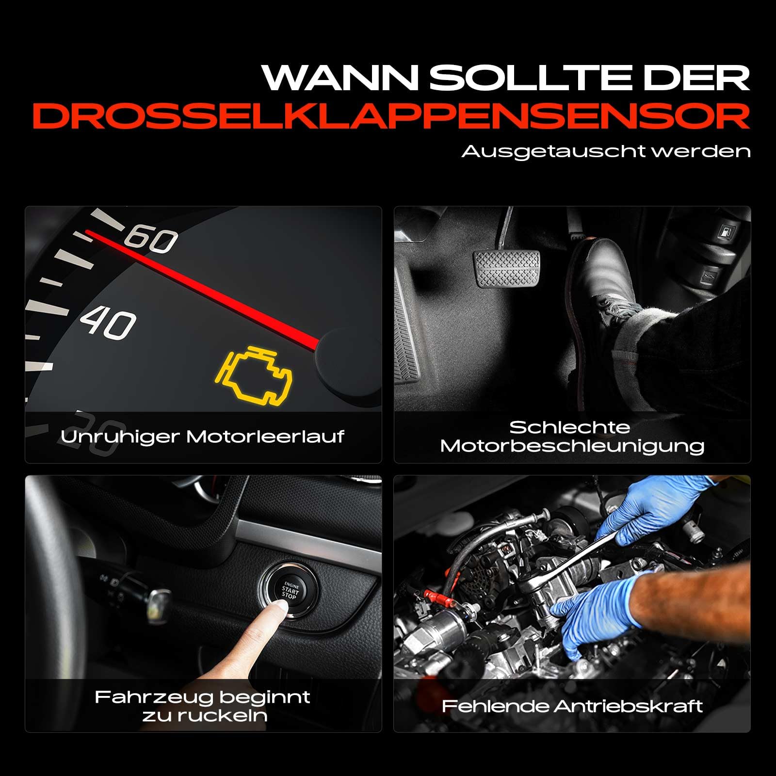 Frankberg Sensor de posición del acelerador 6-Polos Compatible con M.e.g.a.n.e II Touring KM0/1 Kangoo KC0/1 Scénic II JM0/1 M.e.g.a.n.e II Coupé-cabrio EM0/1 Grand Scénic II JM0/1 Replace# 8200139460