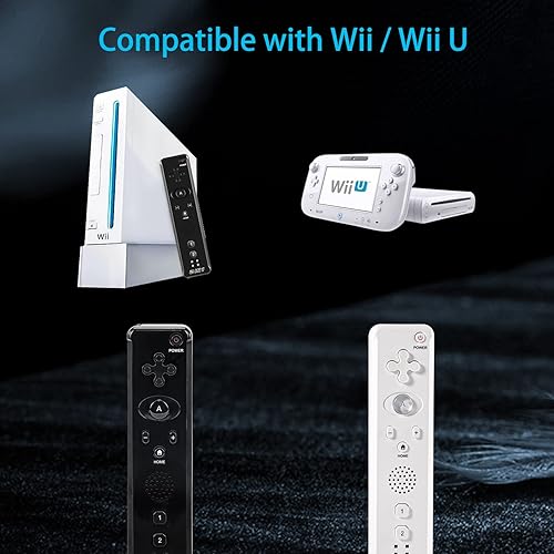 Miniatura 3 de Wii Remote Controllers with Motion Plus and Wii Nunchucks, Remote Controller Compatible with Wii Wii U (Black) - 2 Packs