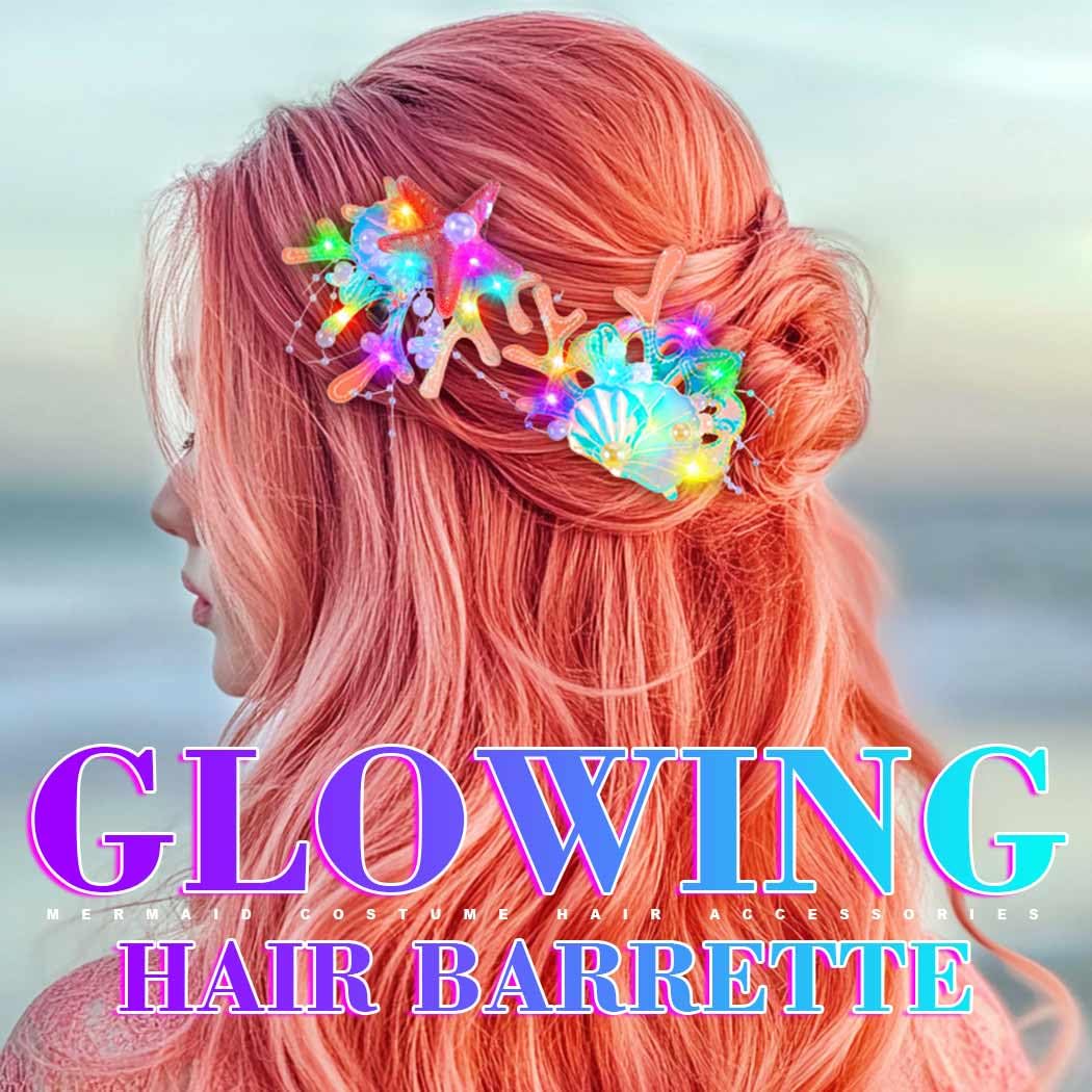 JEWEKY Light Up Hair Clips Led Mermaid Hair Accessories for Women(Colorful) - Image 4