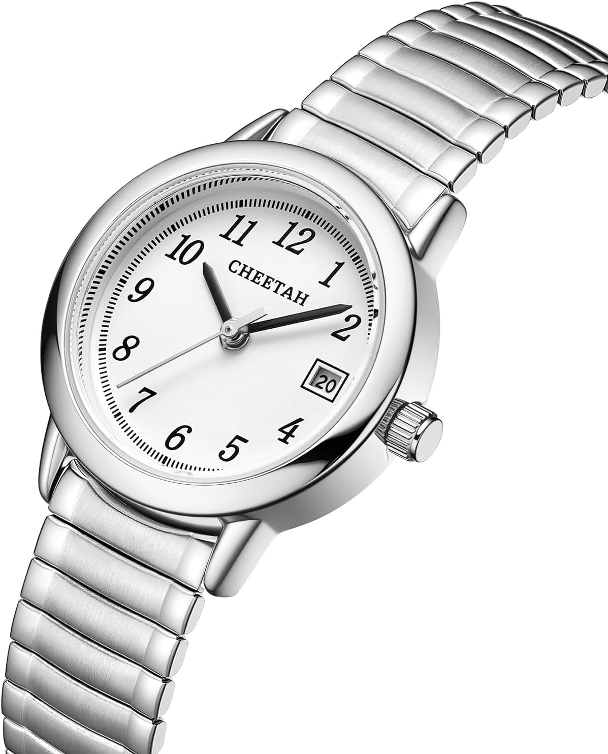 CHEETAH Vintage Watches for Women, with Stainless Steel Expansion Band, Round Case, Date Display