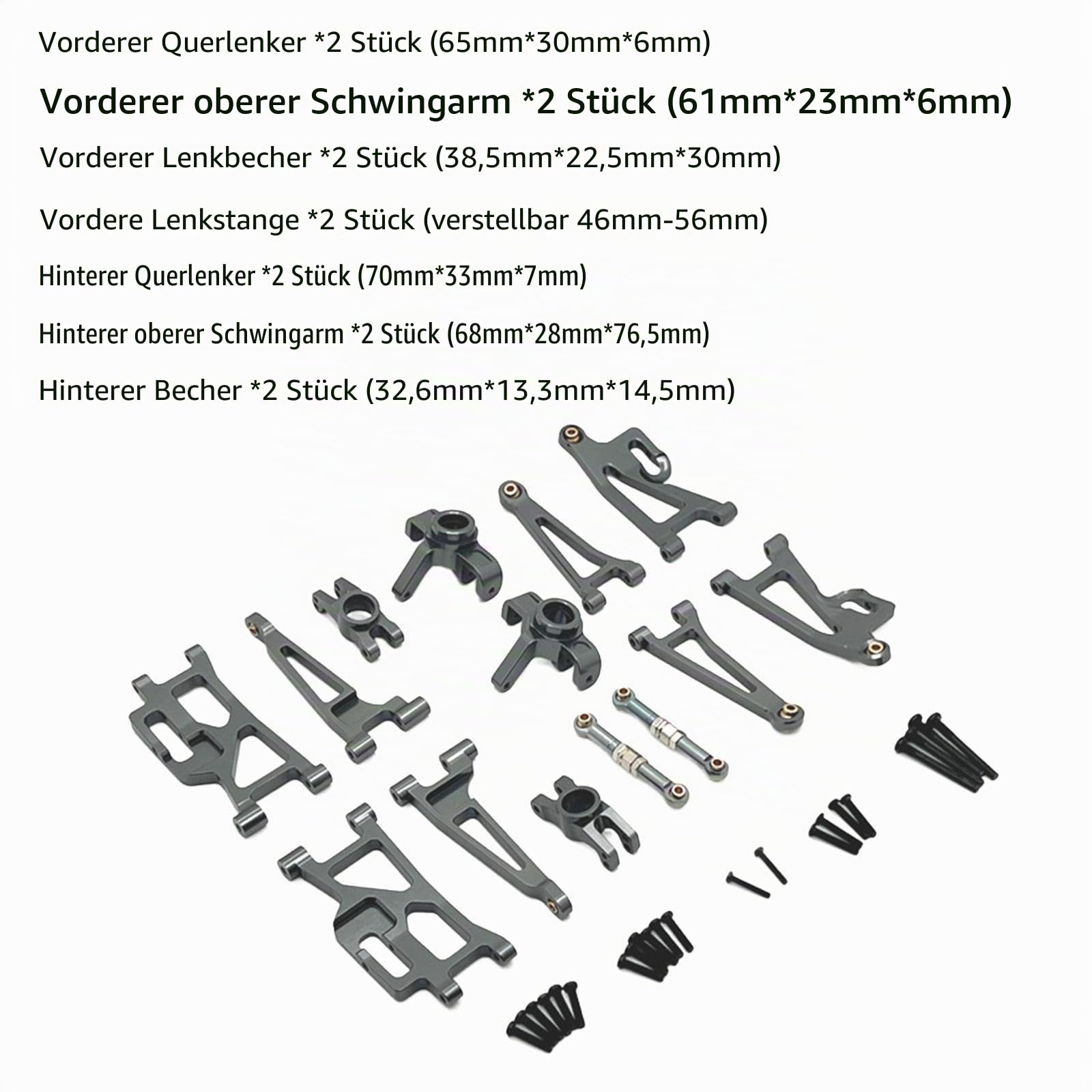 1:14 RC Auto Ersatzteile 14209 14210 RC Auto Metallteile Heckschale 1/14 RC Trucks Ersetzt 14209 Teile RC Auto Truck DIY, Silber