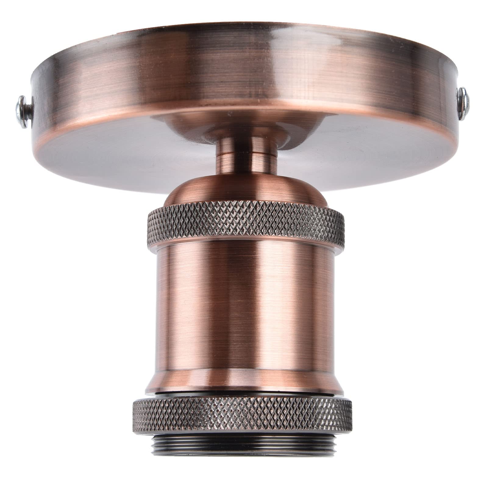 E26 E27 Lamp Socket Ceiling Lamp Holder Vintage with Accessories for Kitchen Bedroom Living Room 100-240V (red Patina)