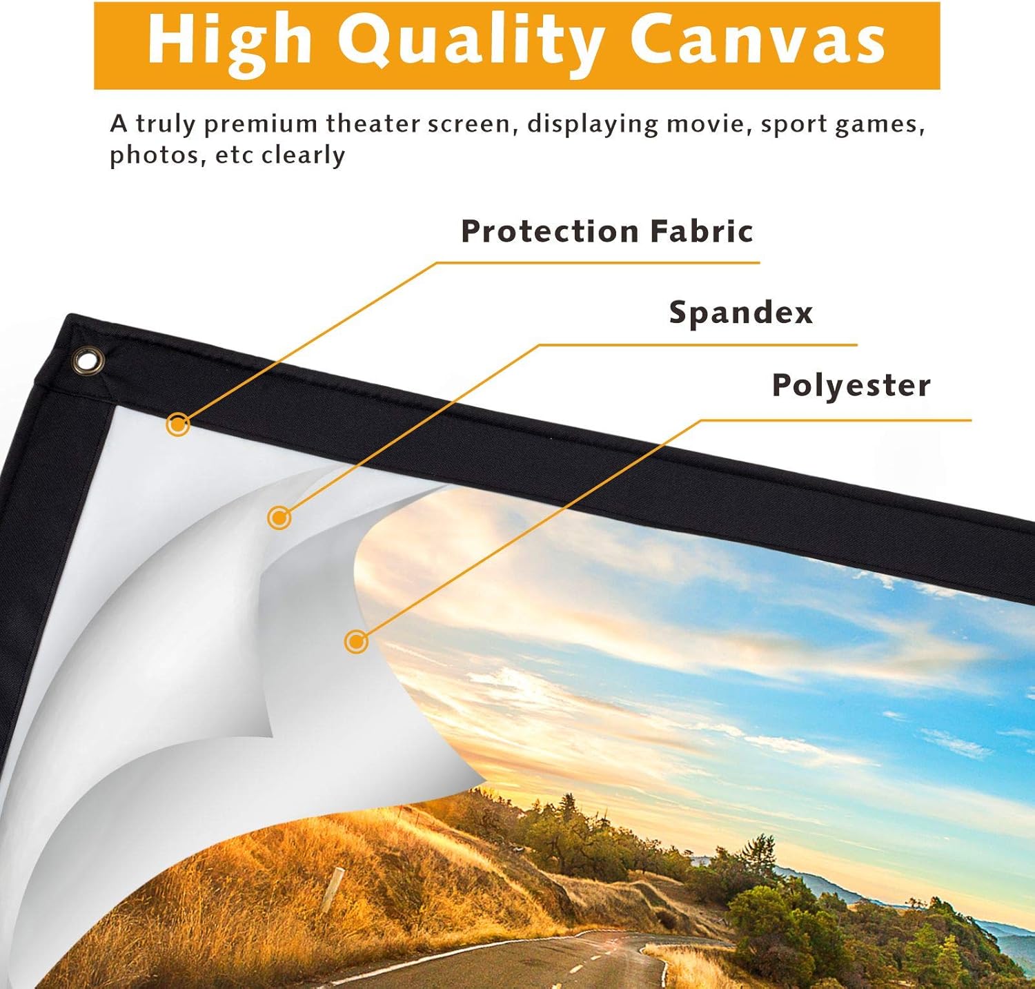 Popular 120 Inch Projector Screen, Wevivi 4K HD 1.4 Gain Video Projection Screens, 16:9 Foldable Outdoor Movie Screen with Hooks and Ropes for Home Theater, Support Front & Rear Projection(160°Viewing) Discount 70% 120 Inch Projector Screen, Wevivi 4K HD 1.4 Gain Video Projection Screens, 16:9 Foldable Outdoor Movie Screen with Hooks and Ropes for Home Theater, Support Front & Rear Projection(160°Viewing)