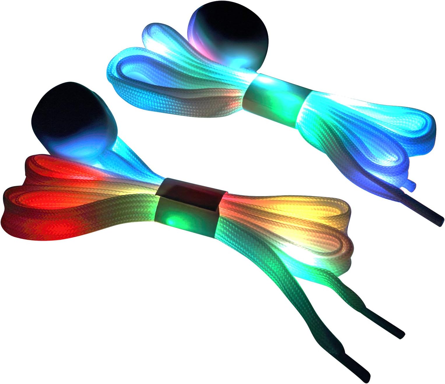 KINMINGZHUShoelaces Light Up Laces, 3 Modes 7 Colors Flashing Colorful Shoestrings for Night Party, White, Medium
