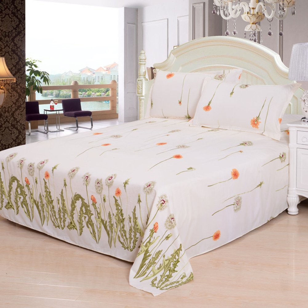 Draps doubles épais contre le froid nocturne, grand drap de lit imprimé fleurs 230x230cm
