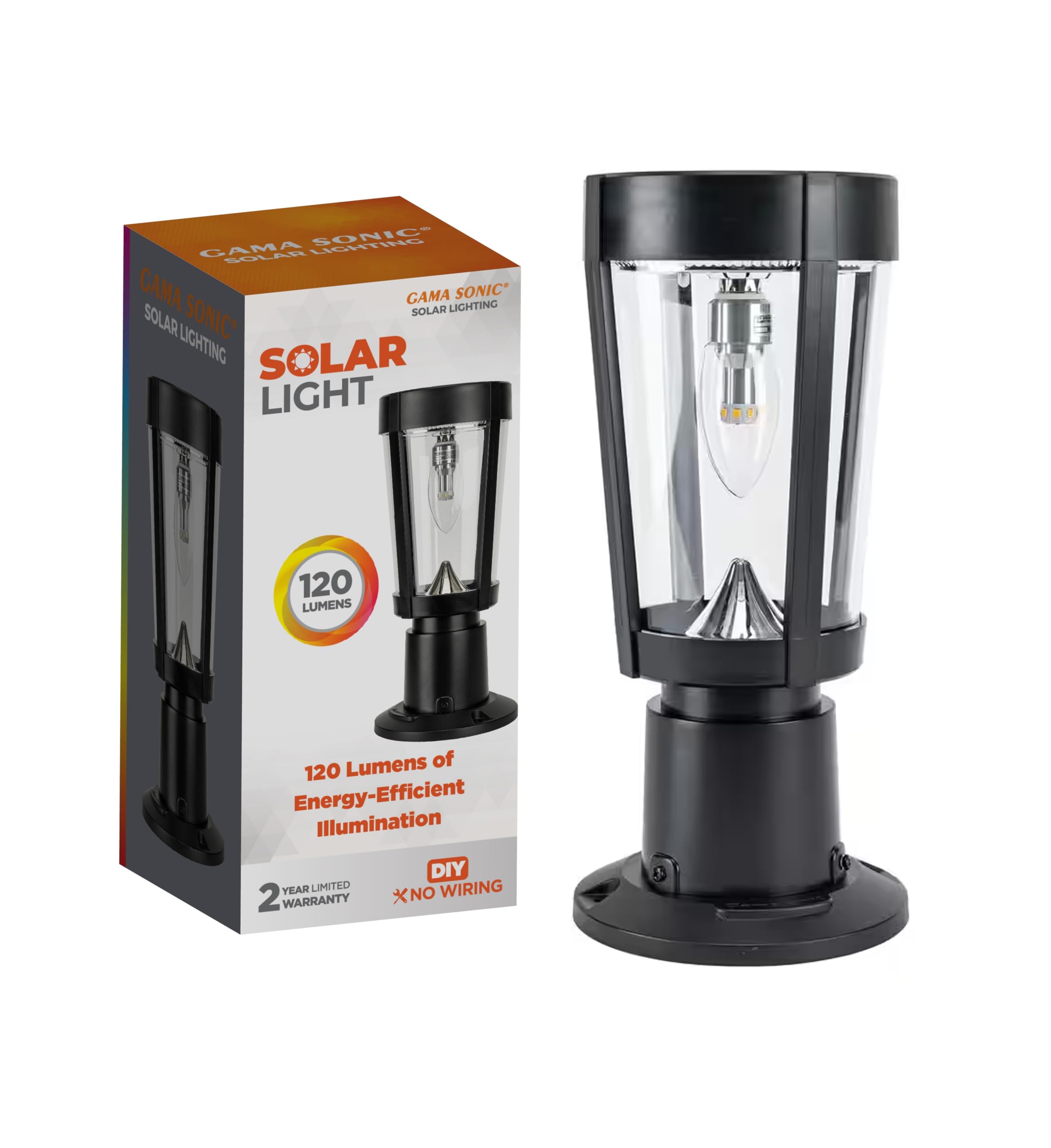 Gama Sonic Amphora Solar Accent Post Light, Modern 12