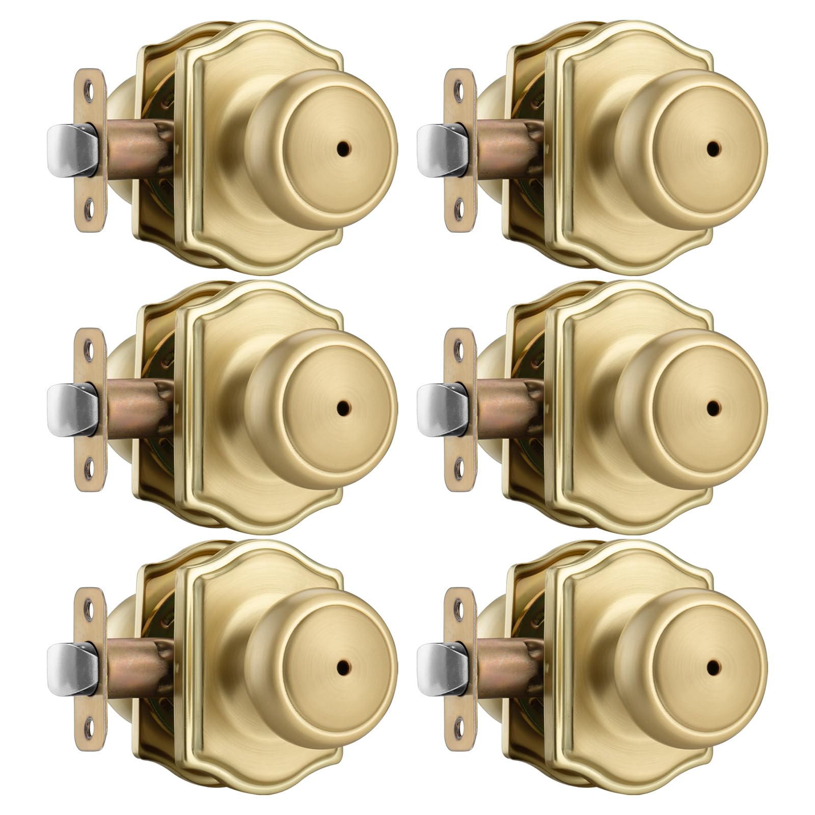 Photo 1 of NCSEN Gold Door Knobs - 6 Pack Privacy Lock
