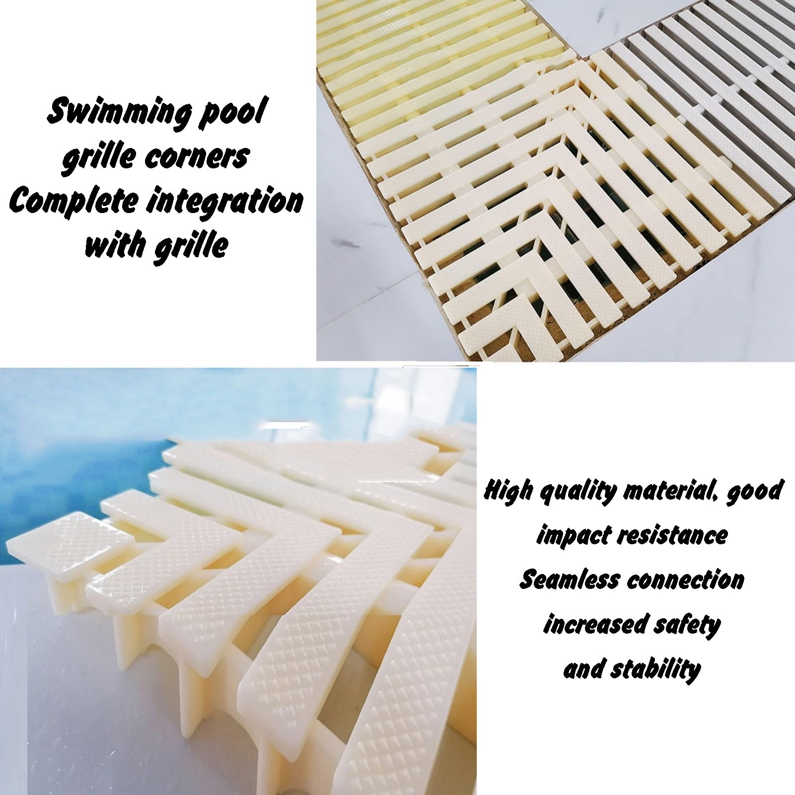 Griglia di drenaggio per Esterni, Canale di Scarico Flessibile per Doccia, griglia Stradale, per vialetti, patii e Bordi Piscina (18 cm/1 Pezzo)