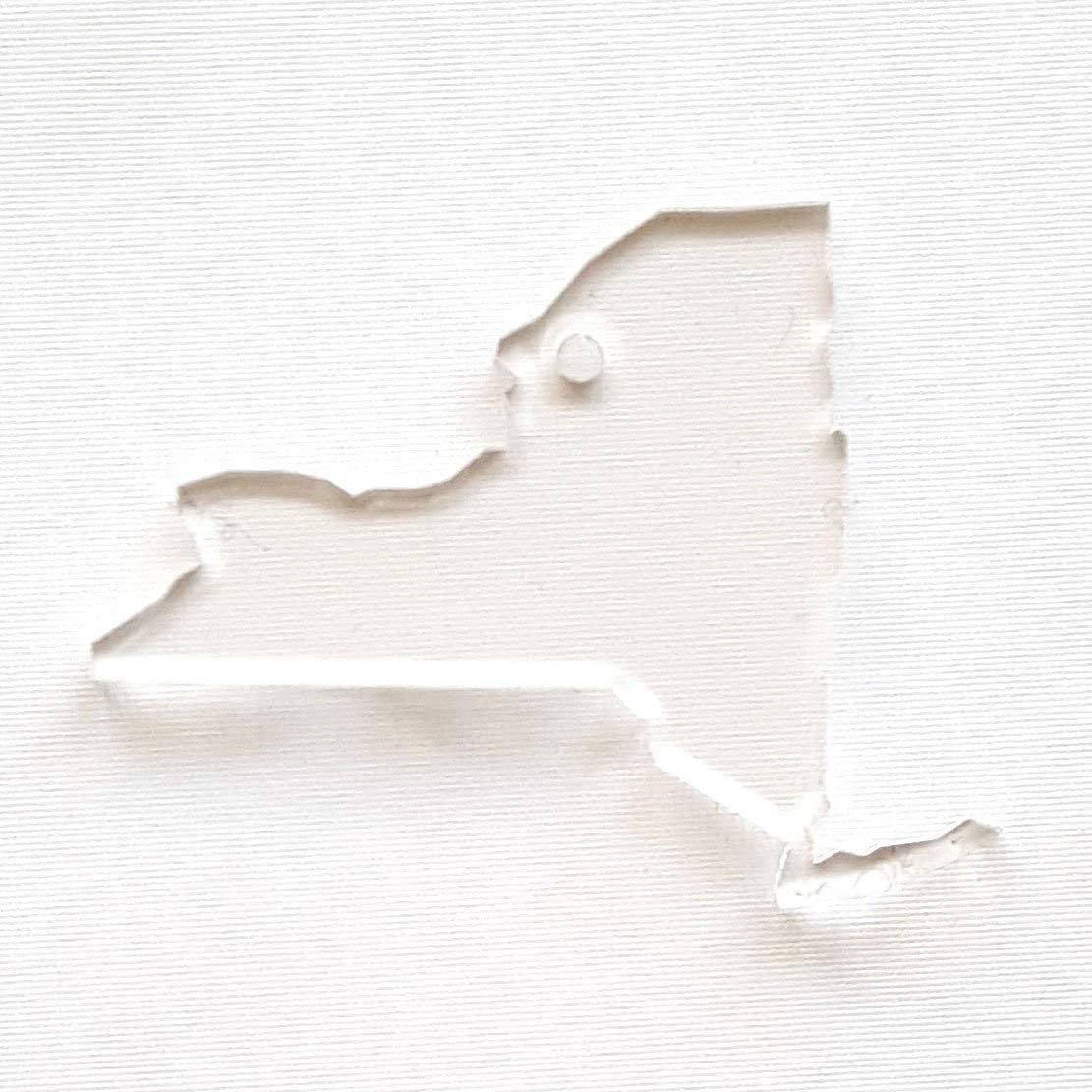 25 Units Clear Acrylic Keychains Blank 3" DIM. (Select State) 1/8" Thick (New York)