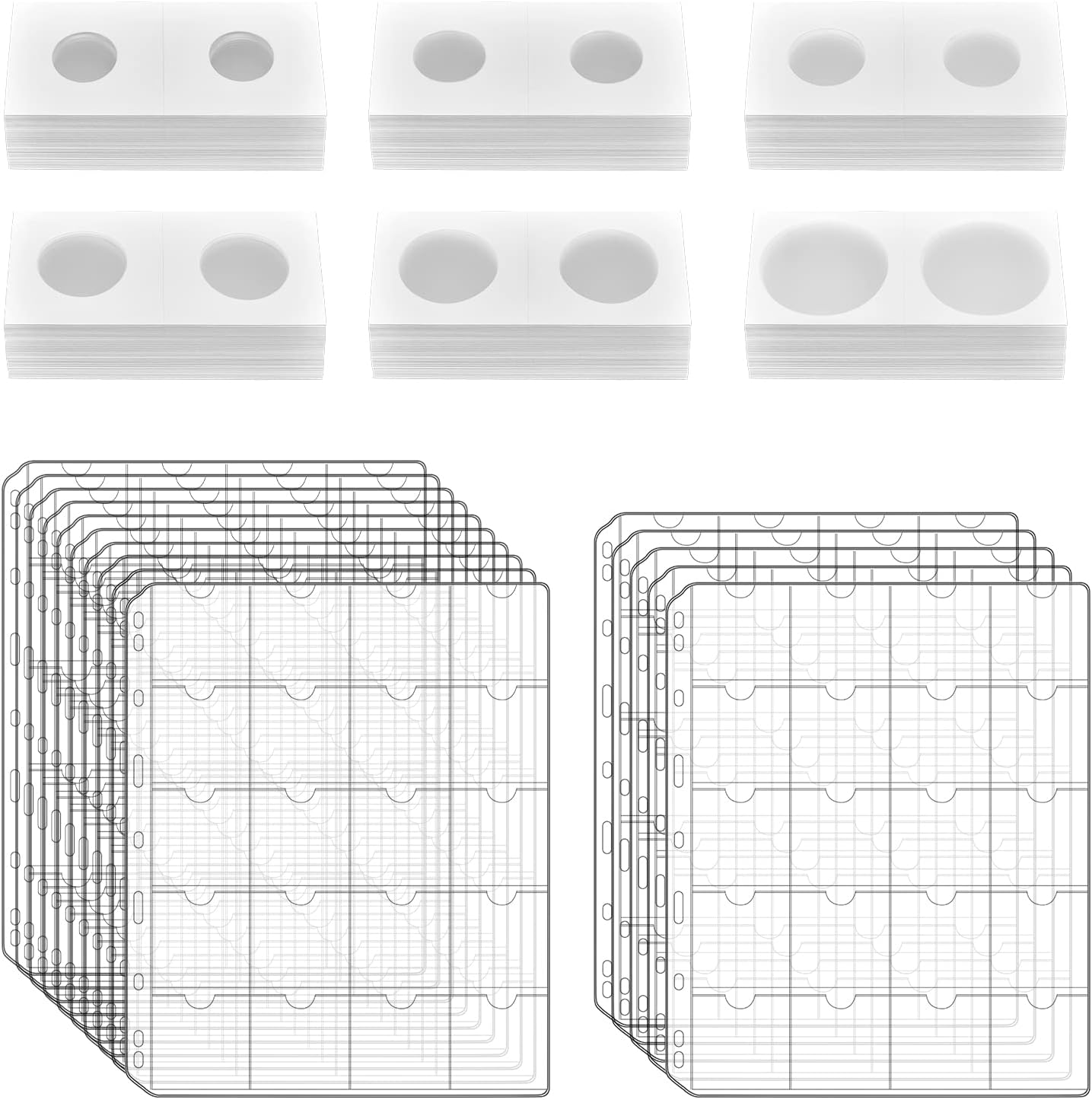 300 Cardboard Coin Holder for Collectors with 15 Sheets