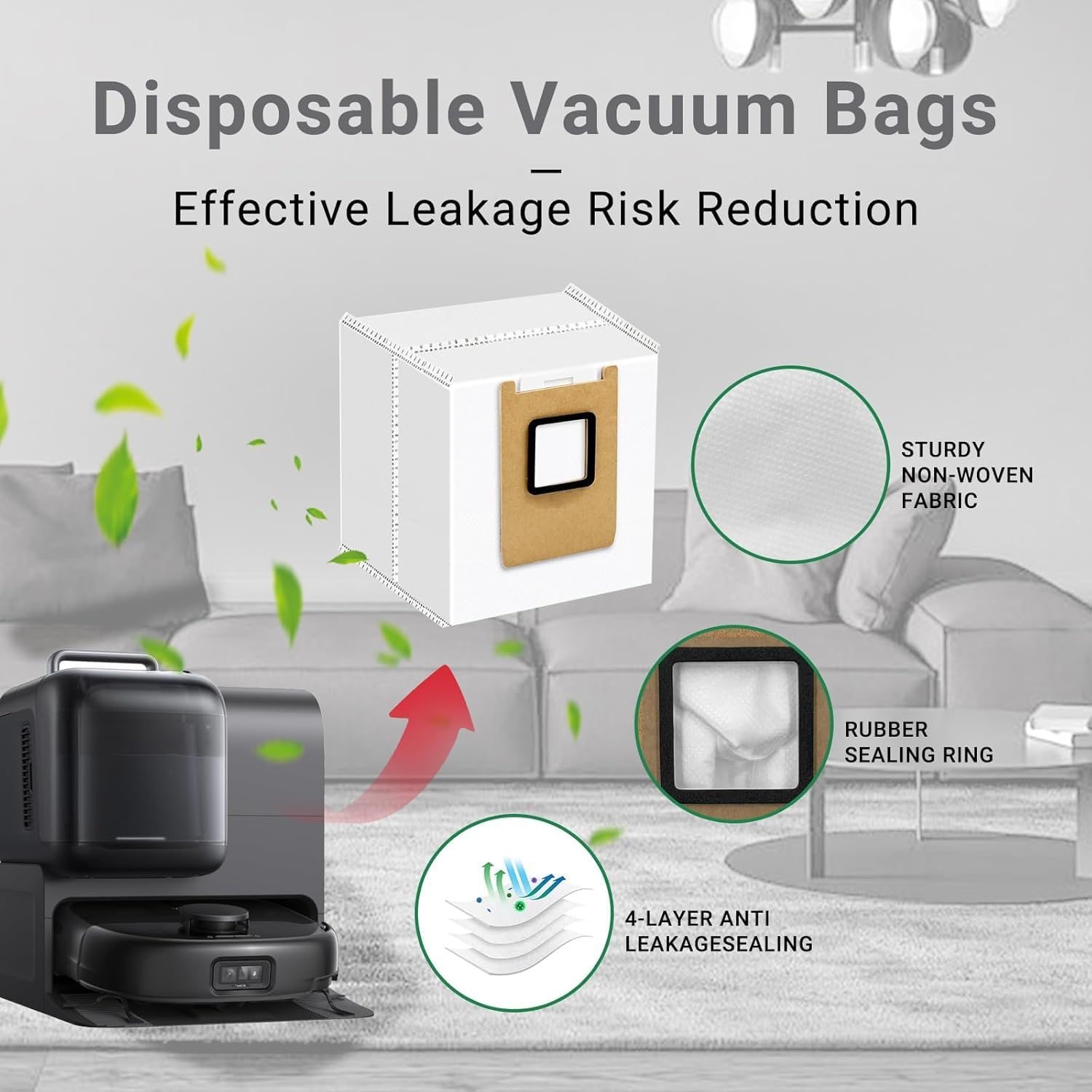 Replacement Parts Kit Compatible with Eufy Omni E25 / E28, Vacuum Cleaner Accessories Includes:1 Mop Roller Brush,1 Set Main Brush,4-Side Brush,3-Filter,4-Disposal Dust Bags