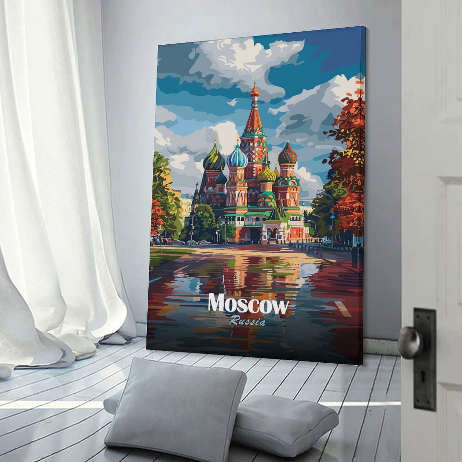 Junmoney St. Basils Cathedral Moscow Wall Picture Print 20x30inch(50x75cm), for Home Office, Desk Area Or Studio, Home Office Artwork with Decorative Appeal