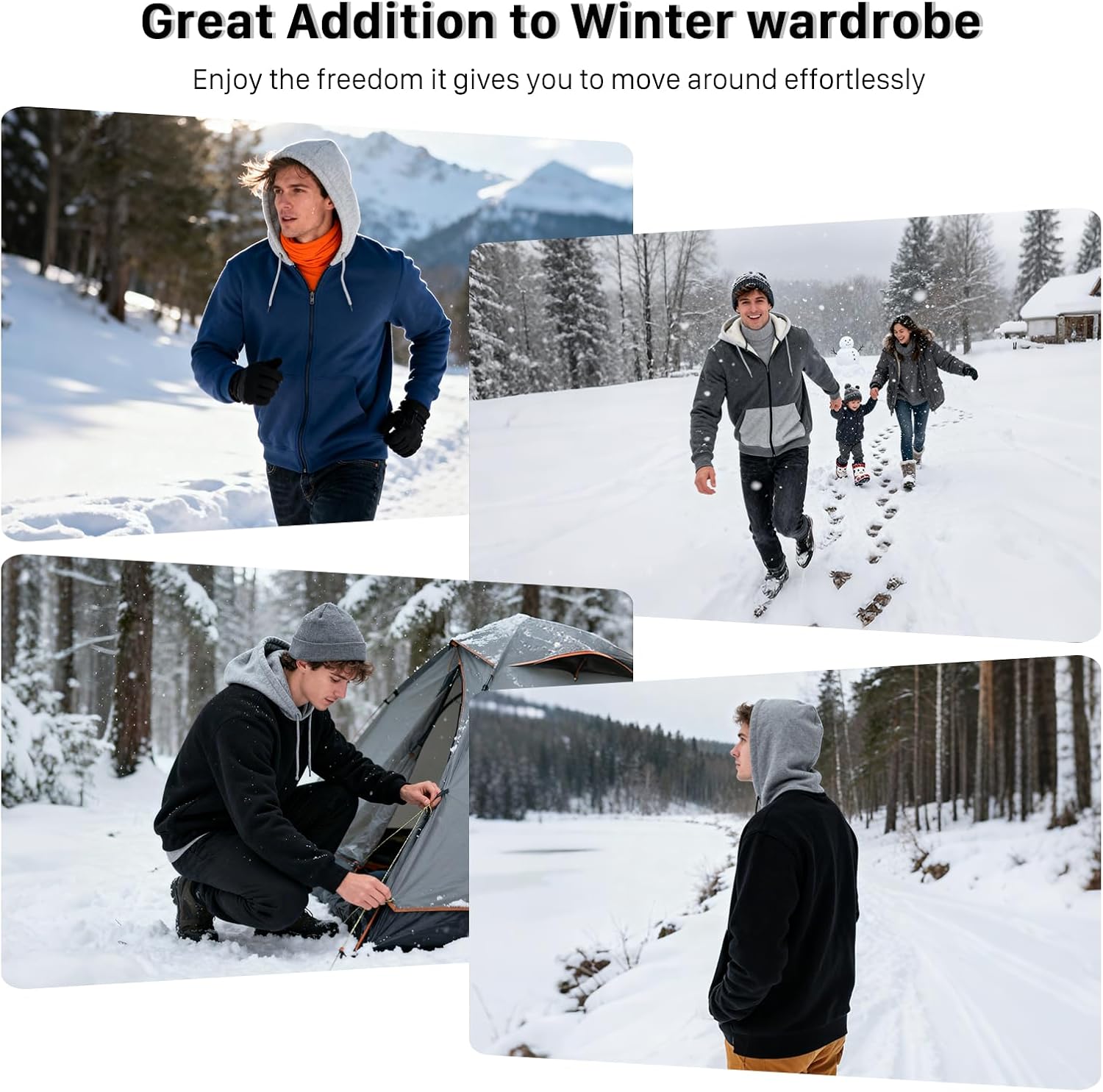 MANTORS Men's Heavyweight Fleece Hoodies Full Zip Sherpa Lined Warm Thick Hoodie Jacket Coats - Image 7