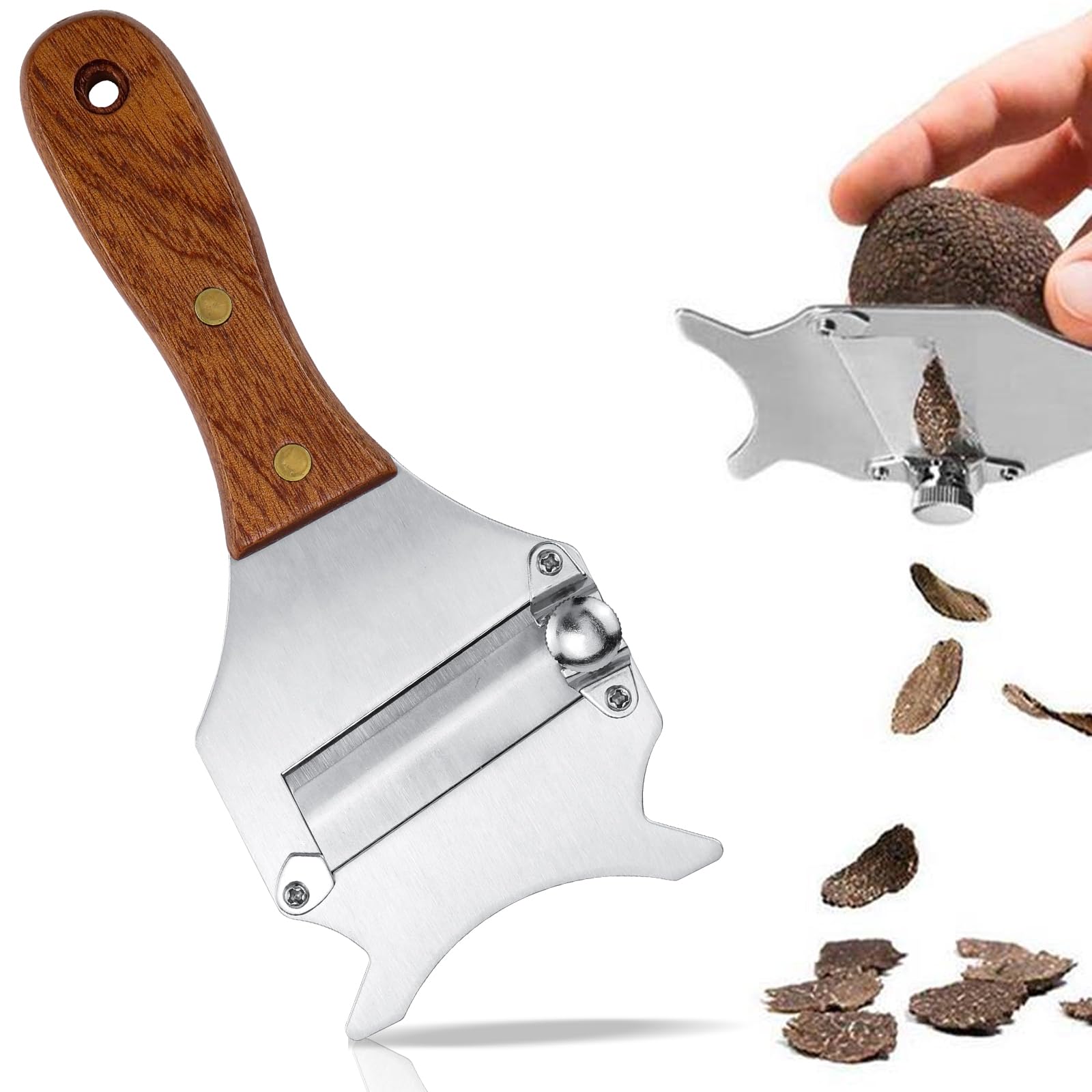 Affettatrice Formaggio E Cioccolato Regolabile - Rasoio In Acciaio Con Manico Legno - Fette Sottili Precise - Foto 9