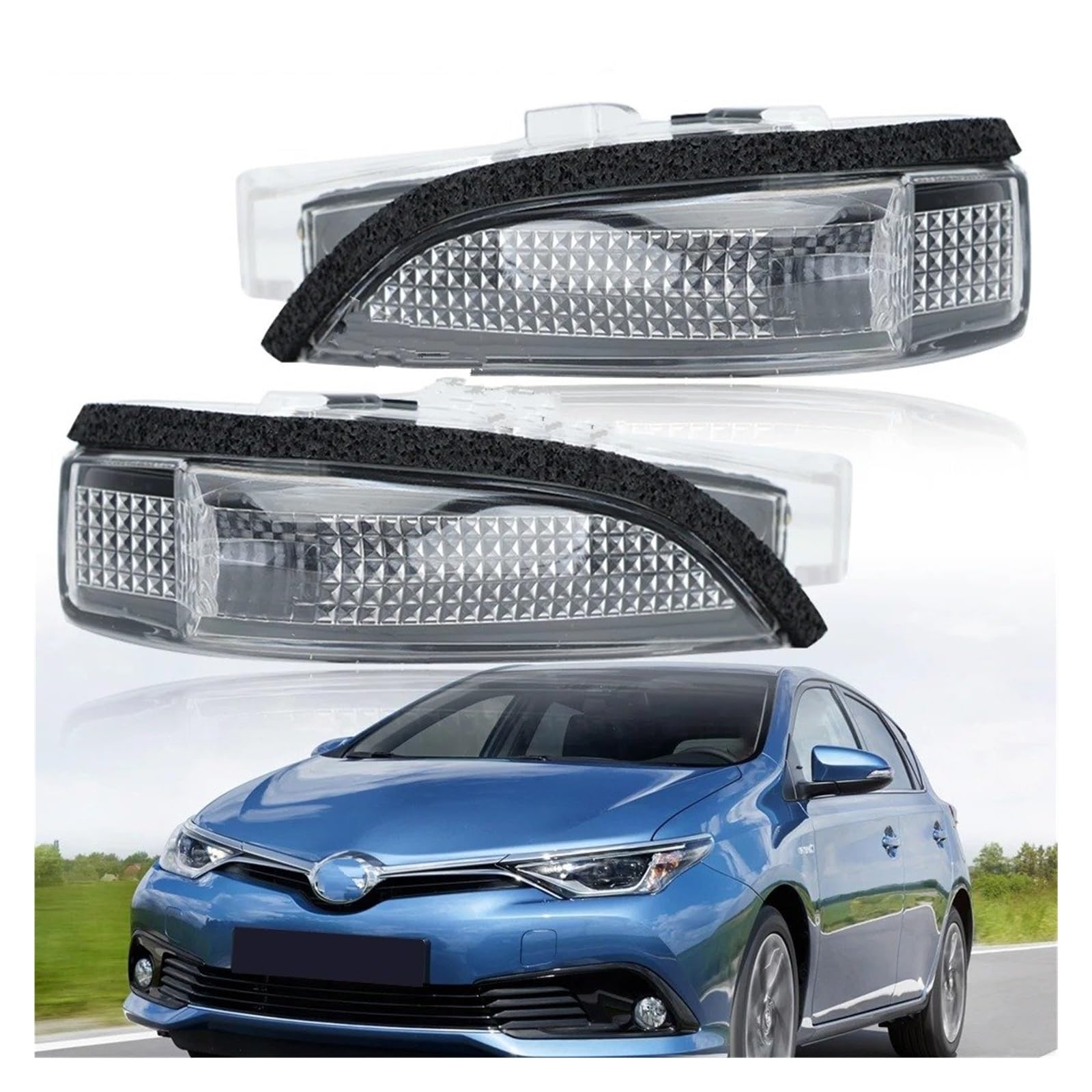Coche Luz Intermitentes Lámpara Indicadora Señal Giro Repuestos Automóviles Espejos Retrovisores Laterales Externos Luz para Toyota AURIS para Avensis C-HR Verso 2012-2019 Laterales Espejo Luz(1 par