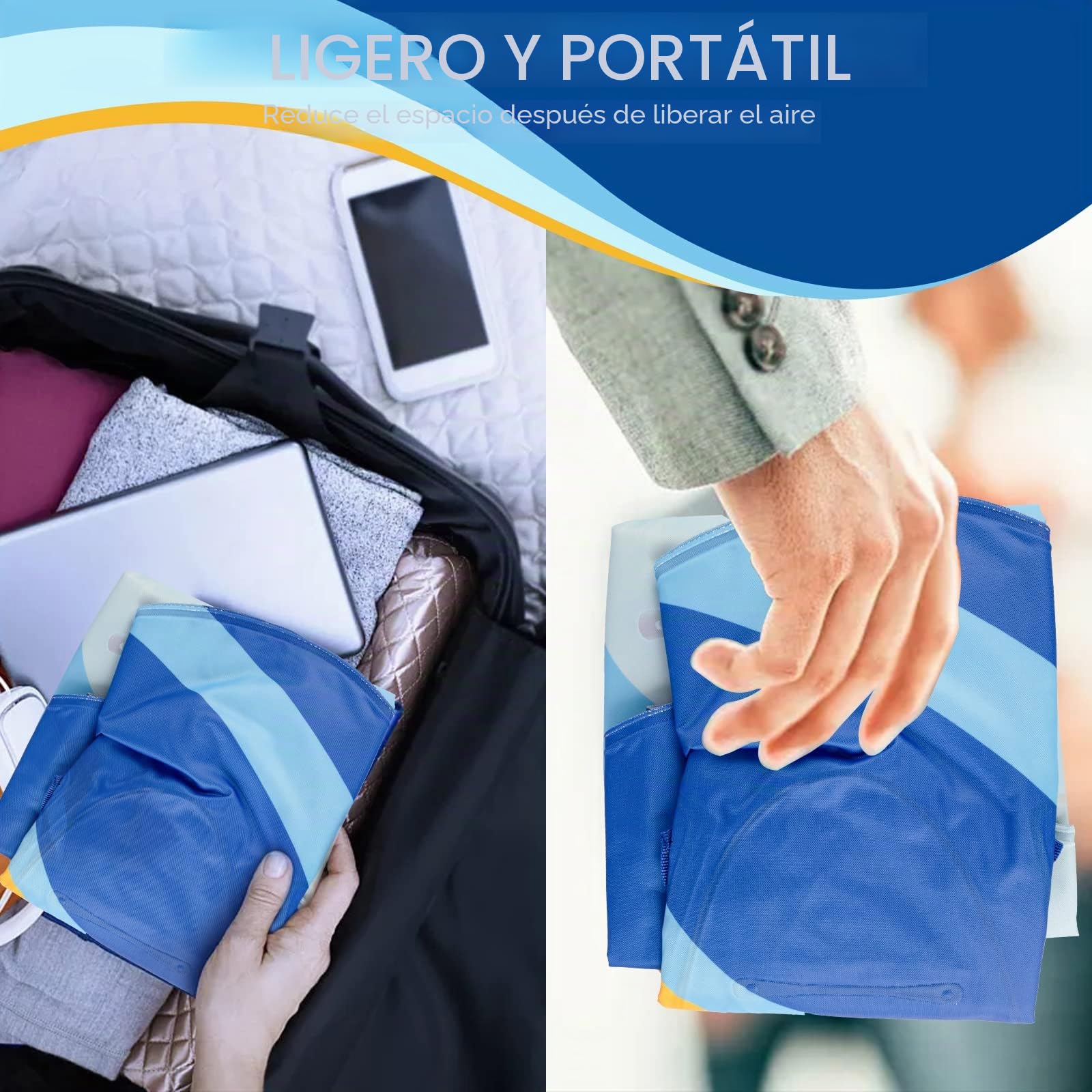 Tabla de Bodyboard Hinchable para Niños 75x65x15 cm con Asas Plegable