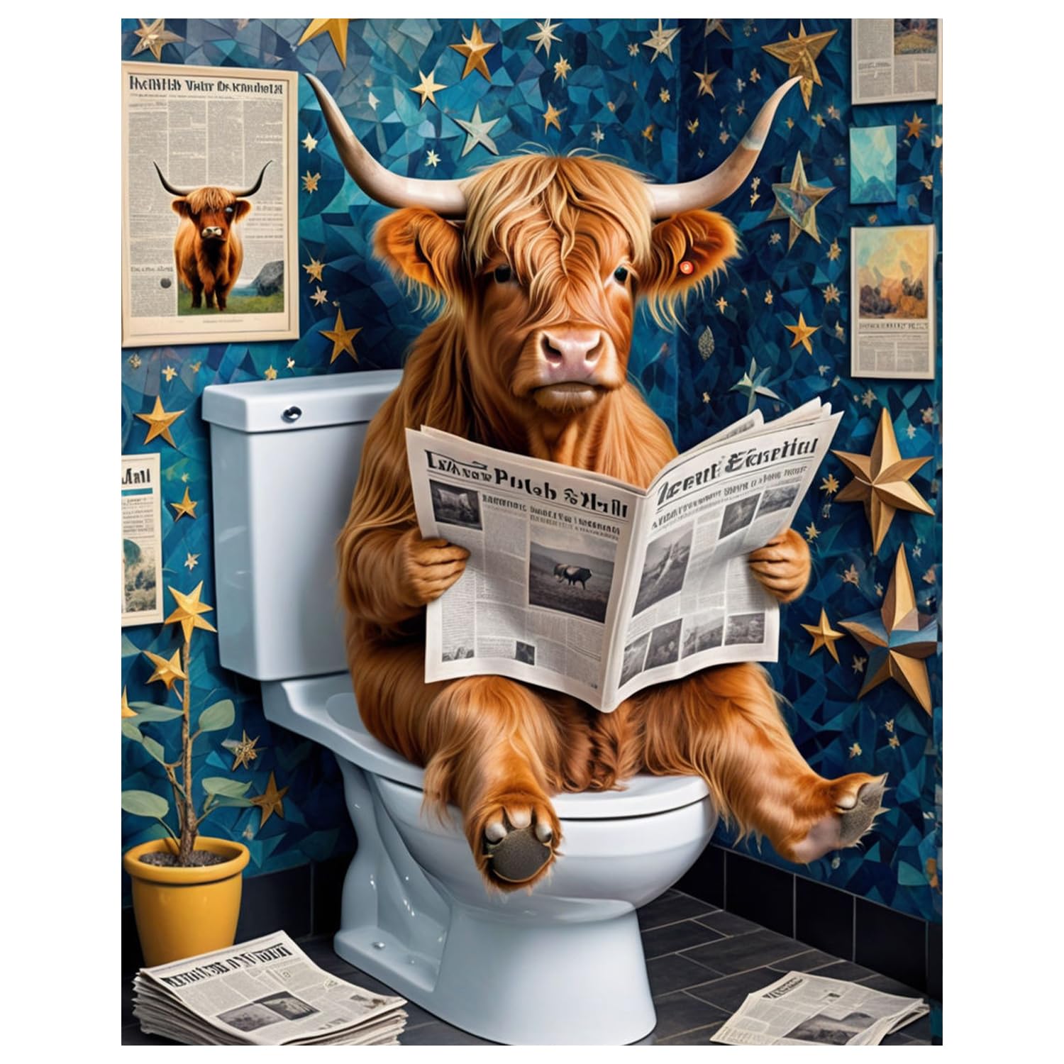 Malen Nach Zahlen Kuh Motiv - Komplettset Mit Rahmen & Staffelei 20x30cm