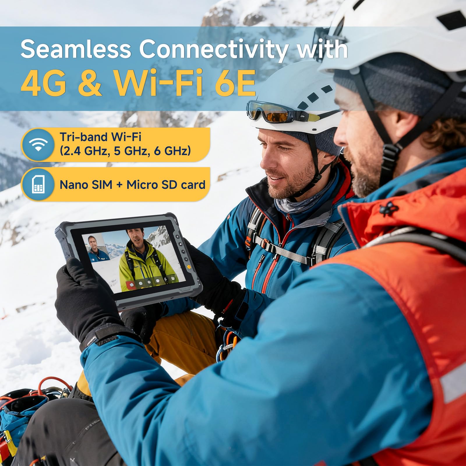 Robustes Tablet M82A, 8 Zoll Windows 11 Pro Tablet, 16 GB + 128 GB, Core i5-1235U, IP67 wasserdicht, 5700 mAh Akku, industrieller Outdoor-Arbeits-PC mit 13 MP + 5 MP Kamera, 4G LTE