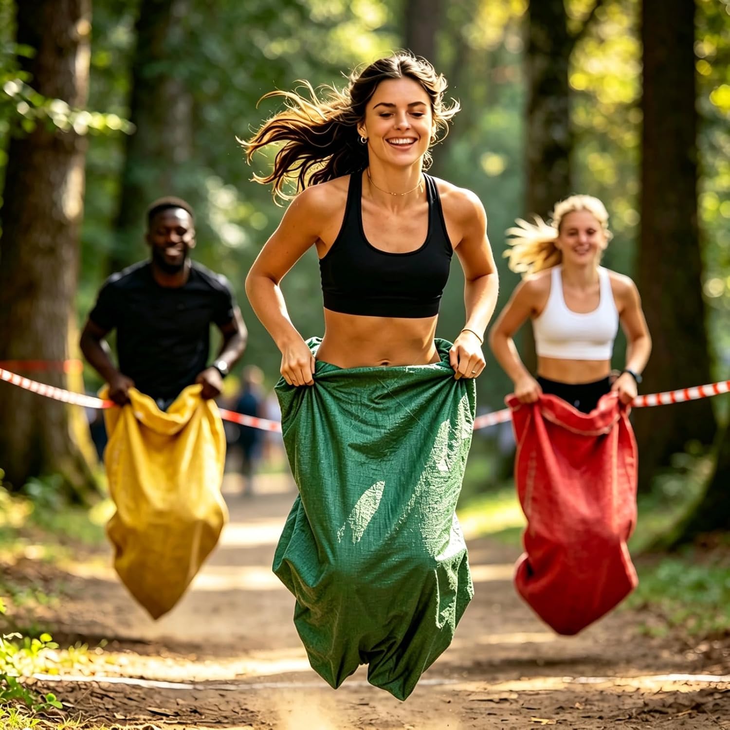 15 PCS Colorful Potato Sack Race Bags, 24×40 Inch Double Waterproof Woven Sack Race Bags, Reusable Burlap Bags for Kids Adults Outdoor Party Game, Relay Race, Farm Storage