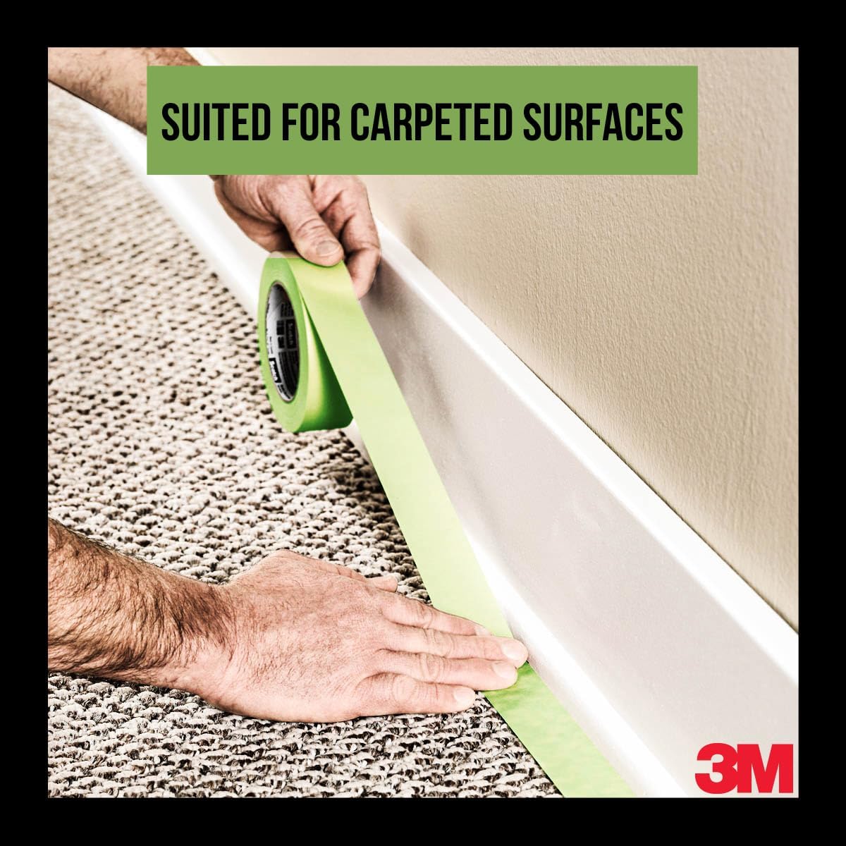 3M Nastro da Mascheratura Professionale 2060 per Superfici Ruvide, Verde - 1 Rotolo, 48 mm x 50 m - Adesivo per Pittura e Decorazioni, Interni ed Esterni