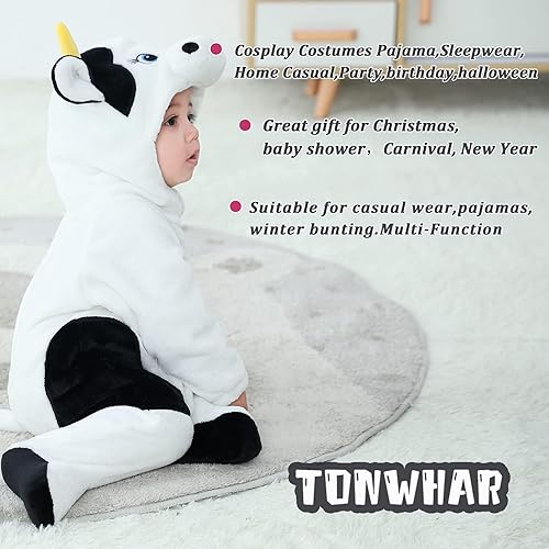 Miniatura 68 de TONWHAR Baby Boy's Girl's Animal Bodysuit Infant And Toddler's Romper Jumpsuit Halloween Costume Partywear Mono marrón
