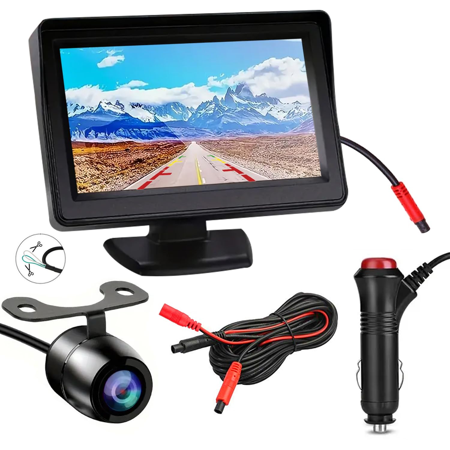 Amazon.co.jp: Stynxro バックカメラモニターセット 4.3インチLCD